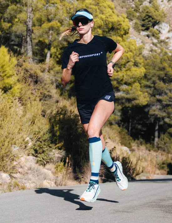 Compressport Unisex R2 3.0 Calf Sleeves - Performance Compression Support for Running, Cycling & Recovery (Shell Blue/Blues) - Ideal for Athletes & Fitness Enthusiasts