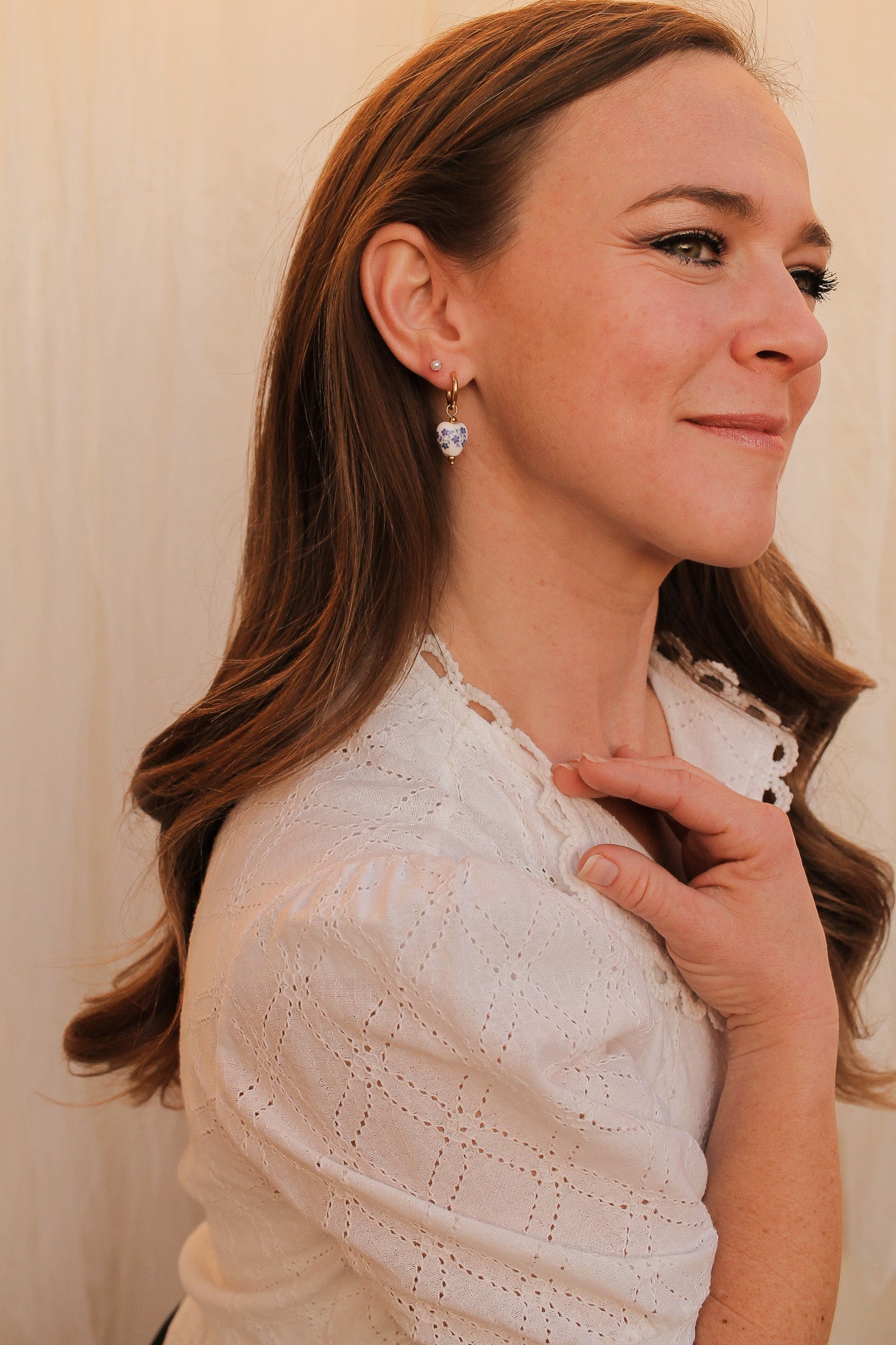 Mini Bella Hoop Earrings in Blue - Dainty Gold Hoops for Women, Perfect for Everyday Wear & Special Occasions