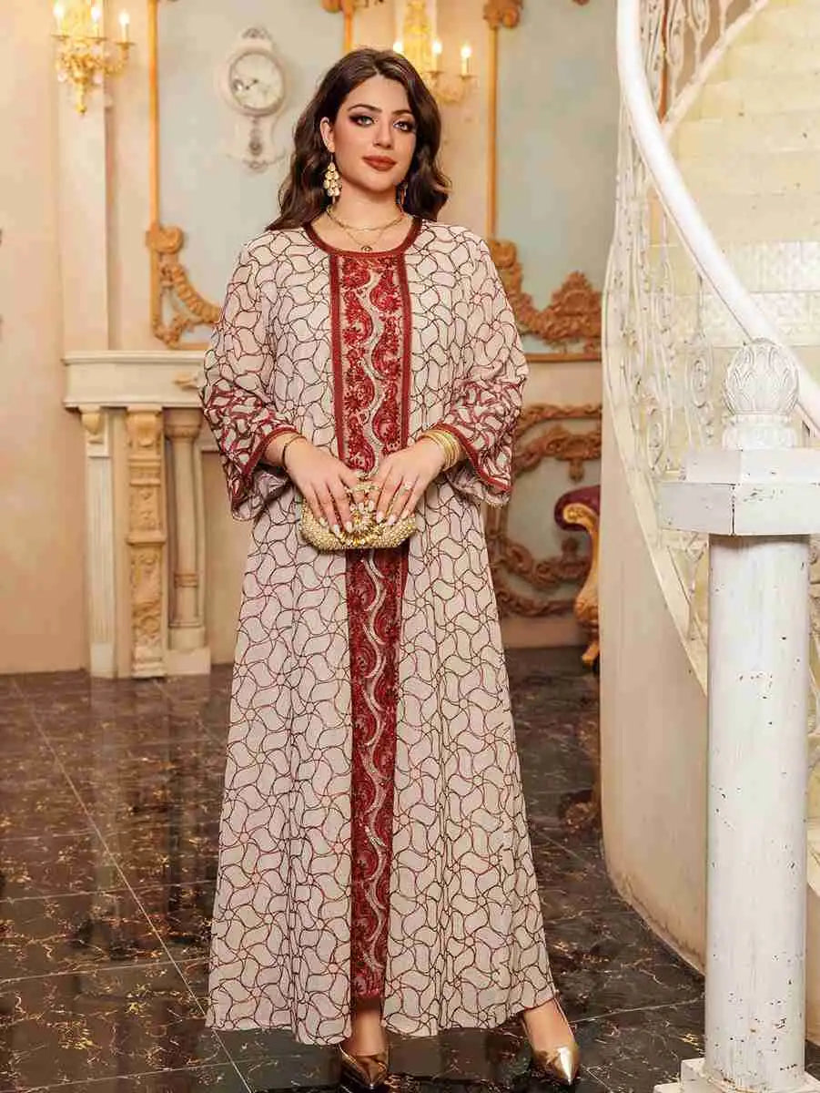 Elegant Eid Dress with Sequins & Embroidery - Jalabiya Caftan Kaftan Dress for Women | Perfect for Eid Celebrations, Weddings & Special Occasions