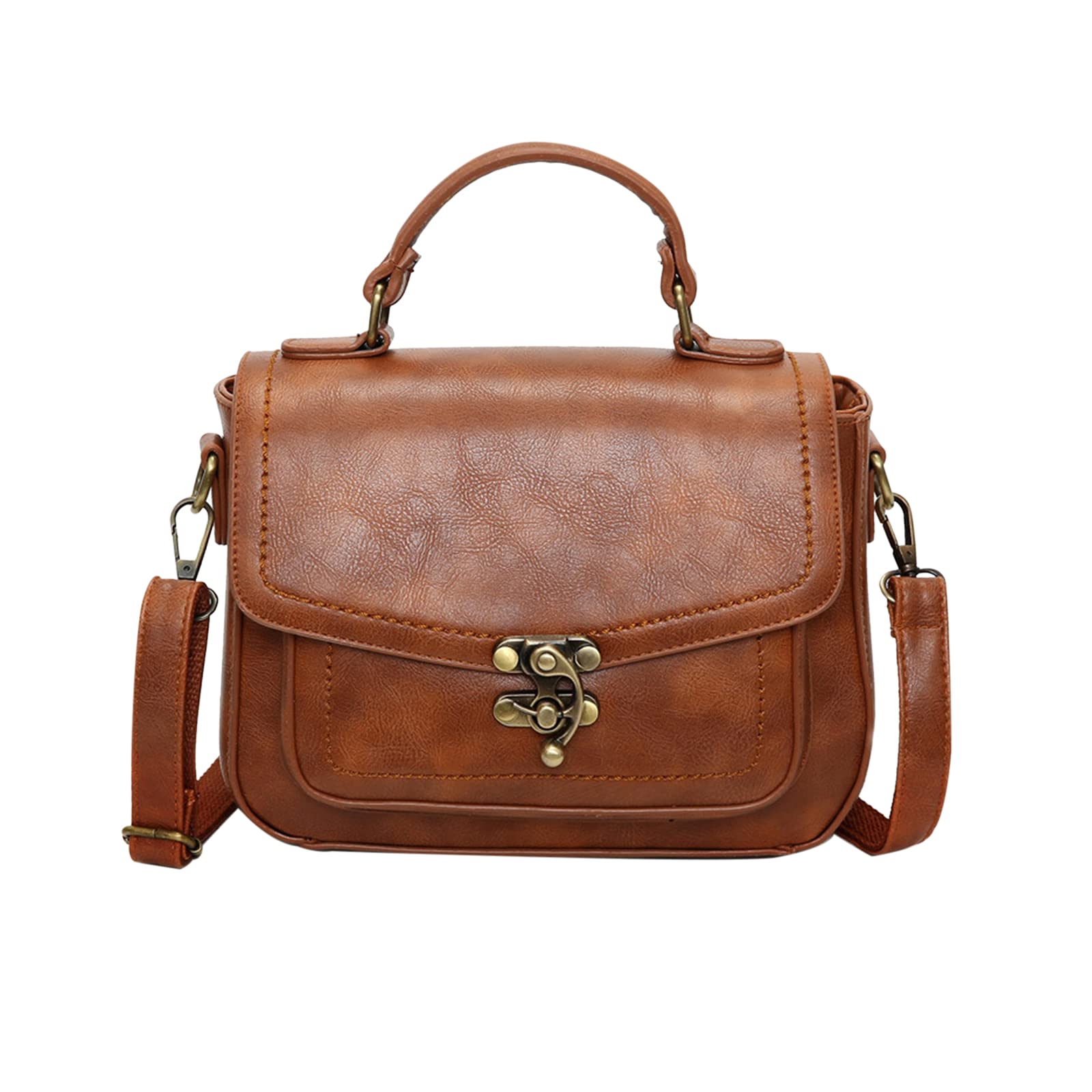 Vintage Leather Crossbody Bag for Women - Stylish Saddle Shoulder Bag & Satchel Purse - Perfect for Daily Use, Travel, and Casual Outings
