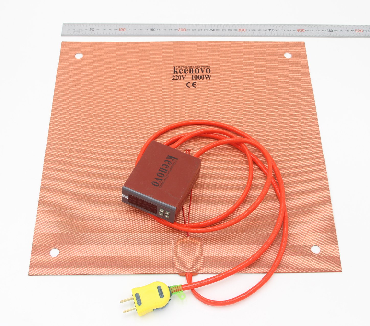 400x400mm 1000W Silicone Heater for Creality CR-10 S4 3D Printer - Digital Controller & Pre-Drilled Screw Holes (220V) - Perfect for Stable Bed Heating & Improved 3D Printing Results