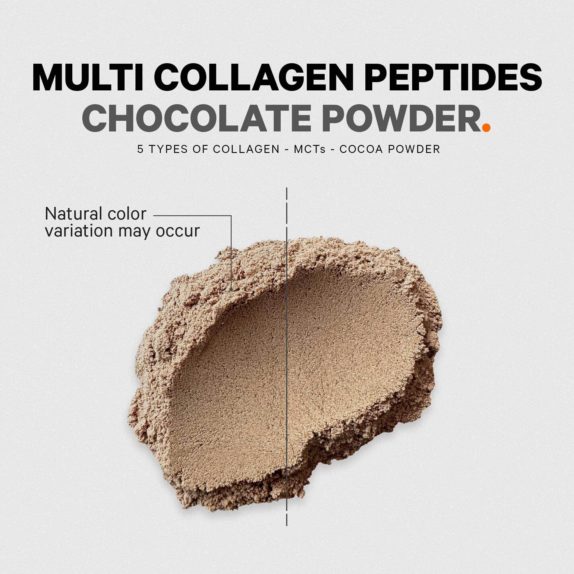Codeage Multi Collagen Chocolate Protein Powder with Hydrolyzed Bovine Collagen Peptides - 5 Collagen Types & MCT Oil - Keto & Paleo Friendly Protein Shake Mix - Non-GMO, Gluten Free Collagen Creamer for Coffee, Smoothies & Baking - 18.17 oz