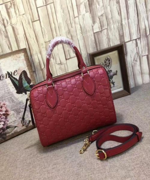 Gucci Signature Small Top Handle Bag for Women - Luxury Red Leather Crossbody Purse for Work, Party & Evening Out