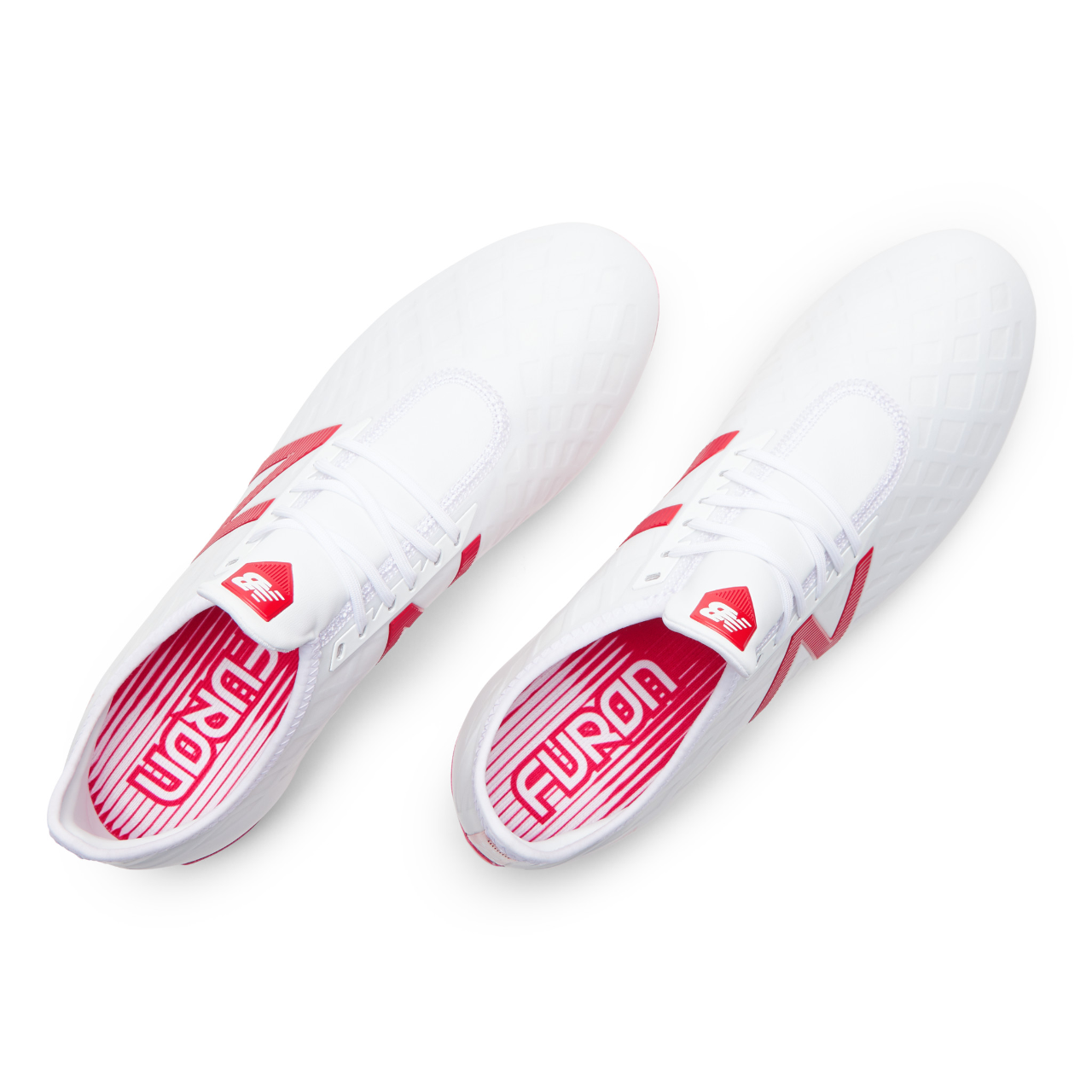 New Balance Furon 4.0 Pro FG Wide Soccer Cleats - White/Flame - Lightweight Football Boots for Men with Enhanced Grip - Perfect for Turf & Grass Fields