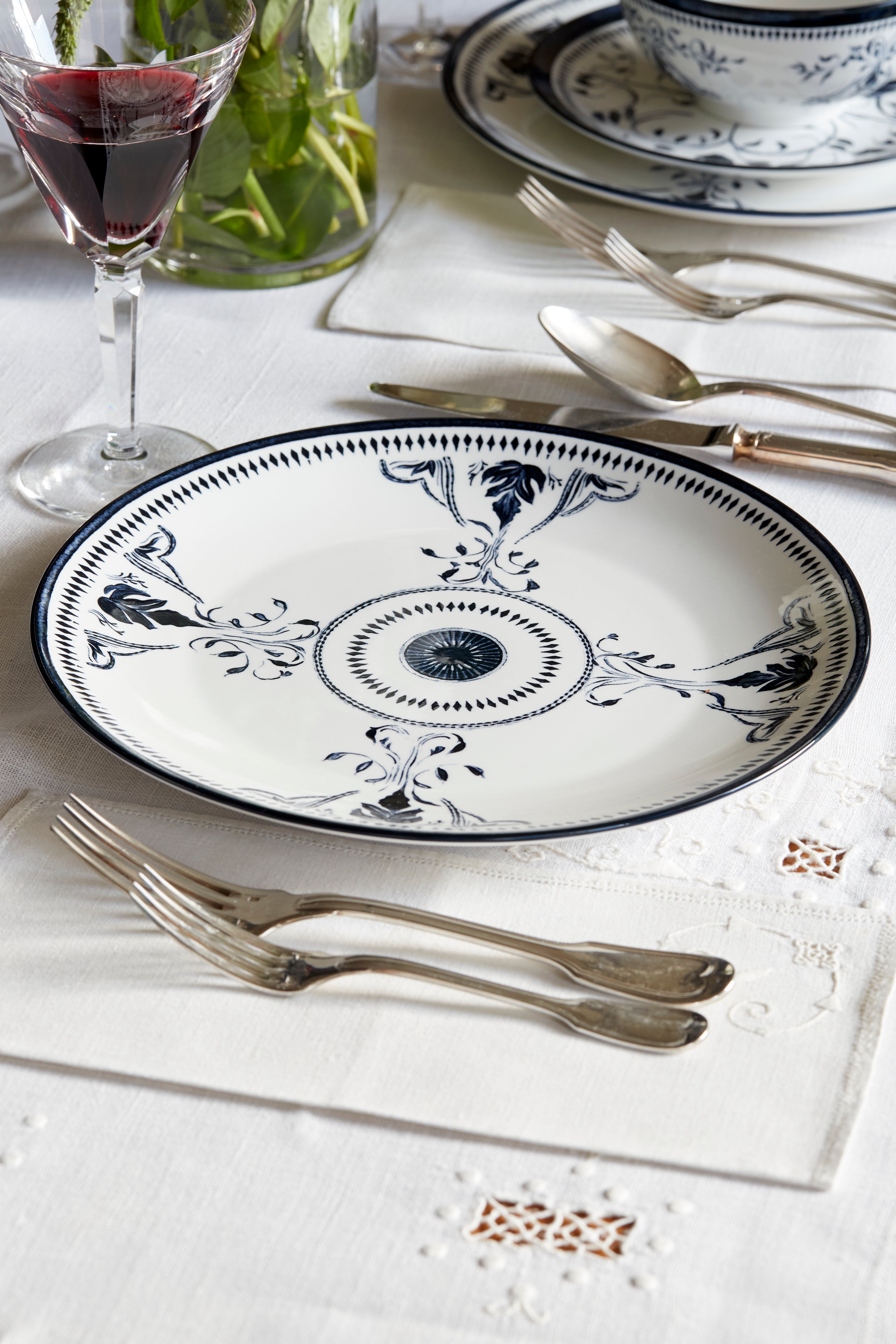 Bruges Porcelain Dinner Plate - Elegant Blue Ceramic Plate for Fine Dining & Home Decor | Perfect for Restaurants, Weddings & Special Occasions