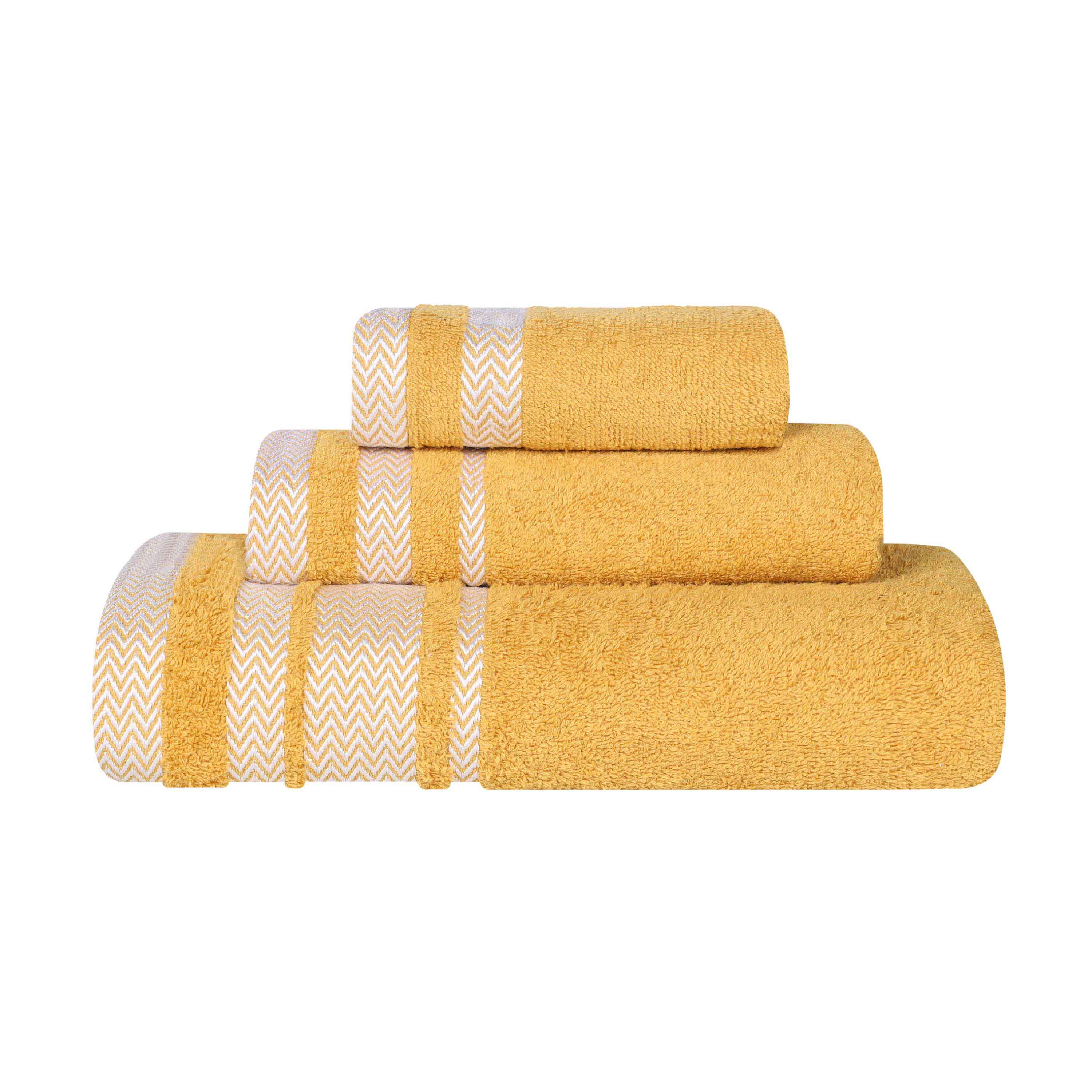 Premium Hays Cotton Medium Weight 3-Piece Bath Towel Set - Soft & Absorbent for Spa, Gym, and Home Use
