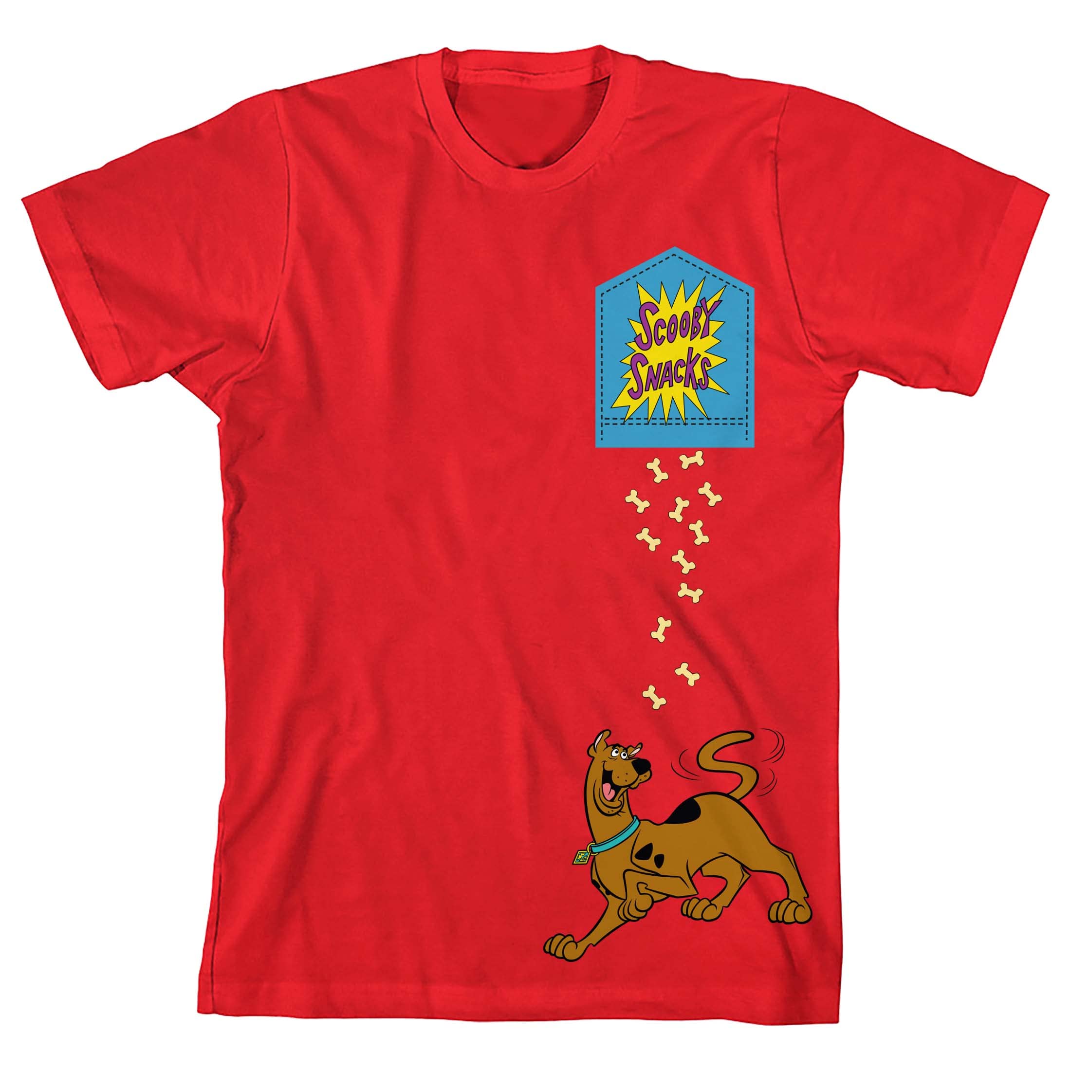 Scooby Doo Scooby Snacks Boys Red T-Shirt | Cartoon Character Graphic Tee | Kids Casual Wear for Halloween & Birthday Parties