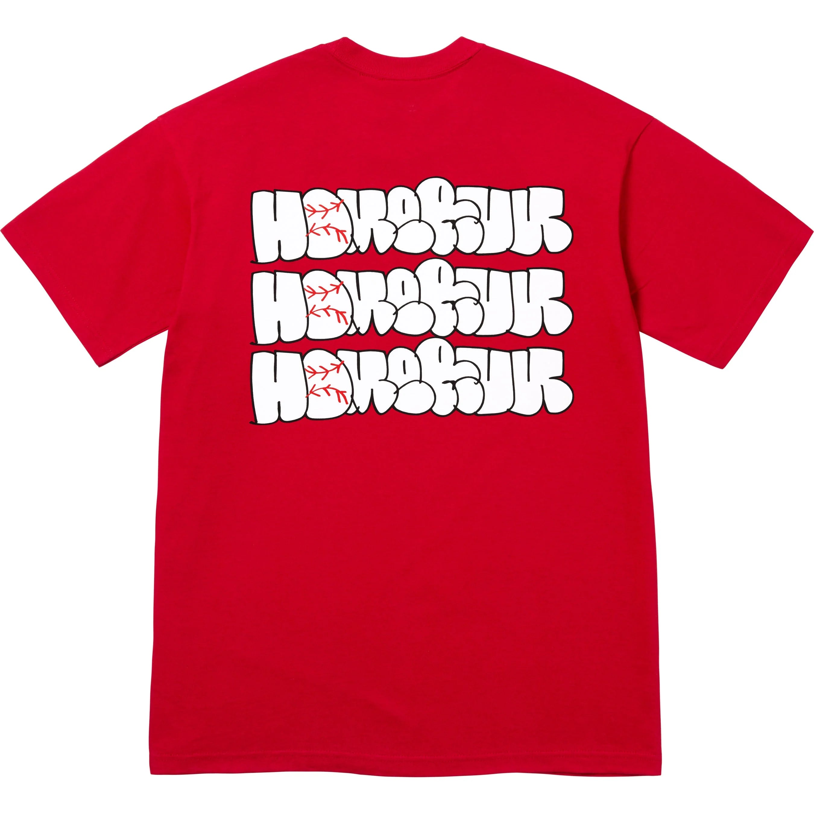 Supreme Homerun T-Shirt for Men - Red Cotton Short Sleeve Tee - Baseball Inspired Streetwear for Casual Wear & Sports Fans