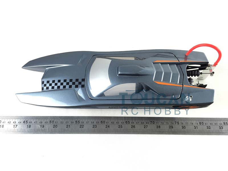 High Speed M380 Pre-Painted Fiberglass Electric Racing RC Boat DIY Kit with Motor, Servo & ESC - 380x125x75mm - Perfect for Ponds, Lakes & Competitive Racing