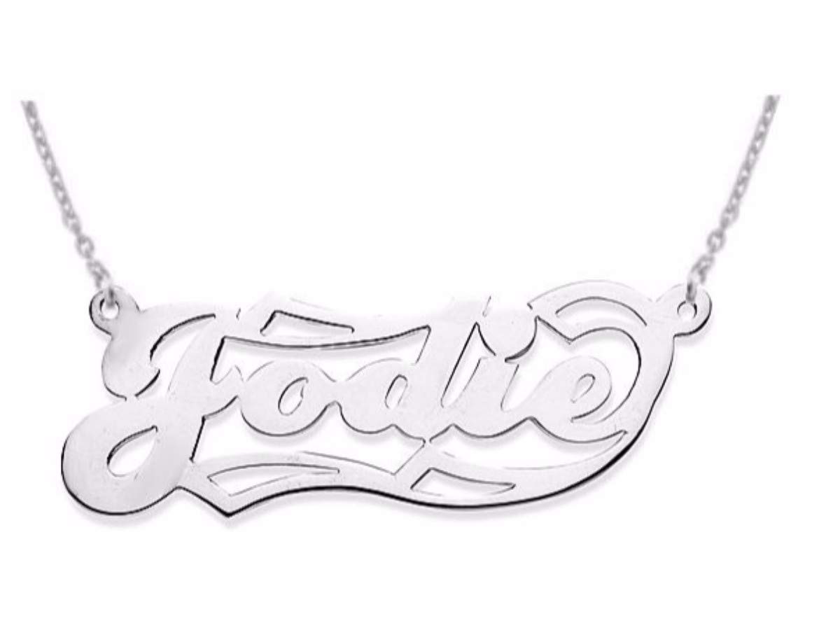 Personalized 925 Sterling Silver Nameplate Necklace for Women & Men - High Polished Shiny Gold Plated Custom Jewelry - Perfect for Gifts, Anniversaries & Special Occasions