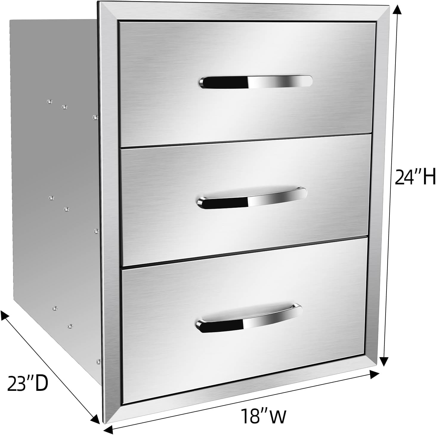 Premium 18W x 24H x 23D Inch Outdoor Kitchen Drawers - Waterproof BBQ Island Storage Cabinet for Patio Grill Stations | Durable Weather-Resistant Design for Backyard, Poolside & Outdoor Entertaining | Perfect for Grilling, Cooking & Party Storage