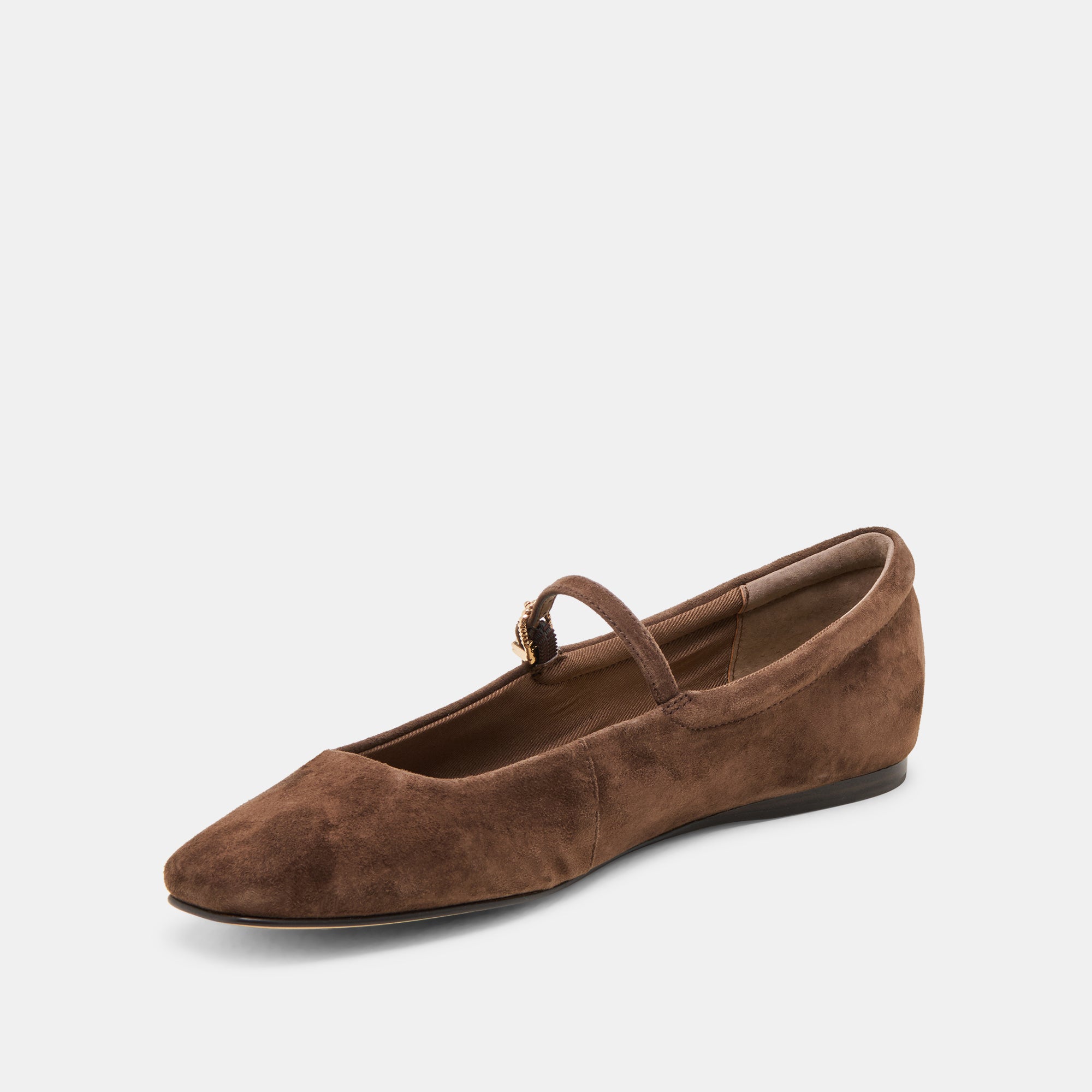 REYES Women's Ballet Flats - DK Brown Suede Comfortable Slip-On Shoes for Casual Wear, Office & Travel
