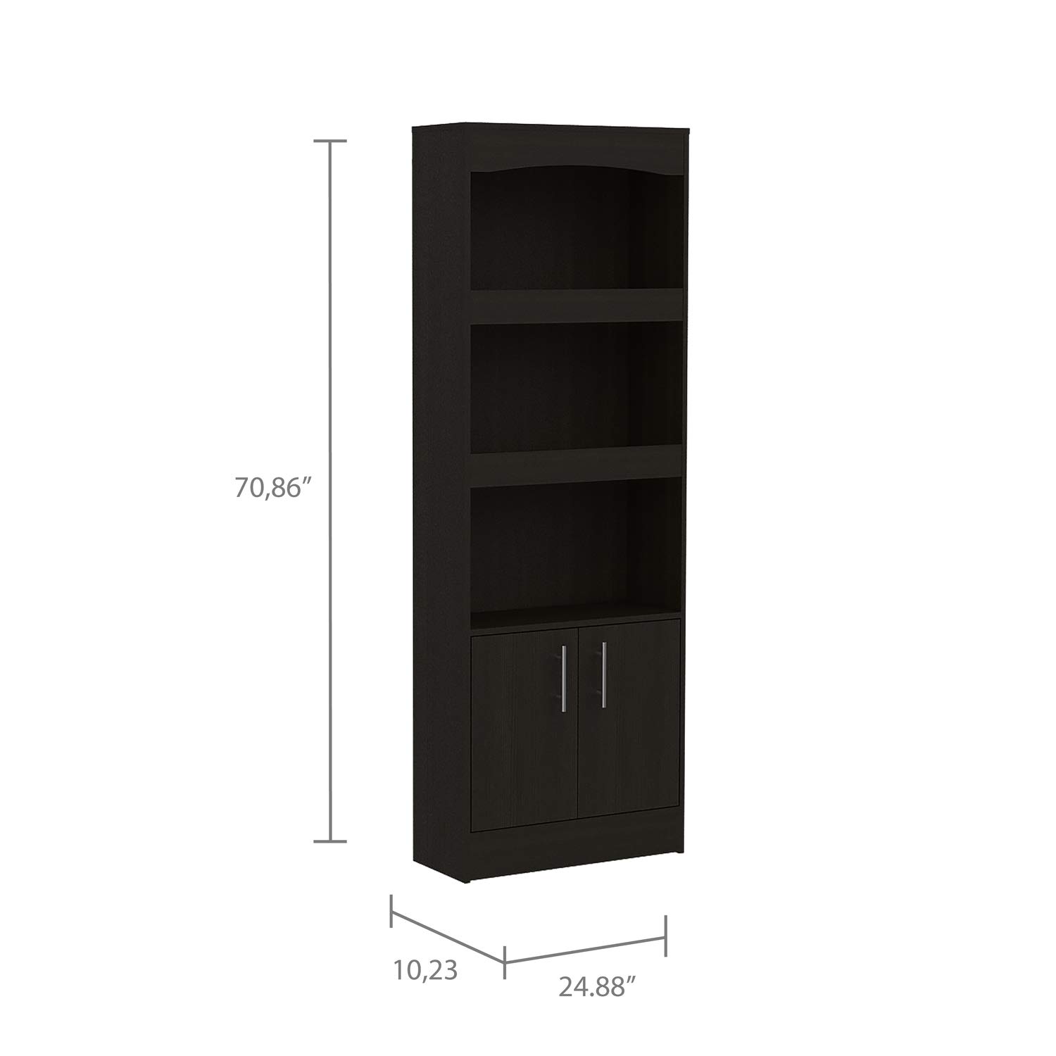 Tuhome Simma 5-Shelf Bookcase, Black Wooden Bookshelf for Living Room, Bedroom & Office - Perfect for Organizing Books, Decor & Storage