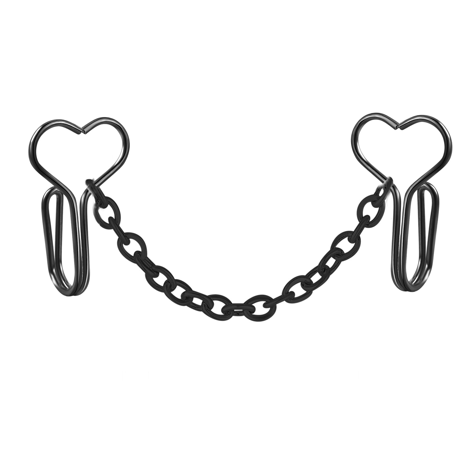4pcs African Style Fake Nose Rings Clip Set - Non-Piercing Septum Ring with Heart Nose Chain & CZ Crystal Studs - Body Jewelry for Women | Perfect for Parties, Cosplay, and Festival Outfits