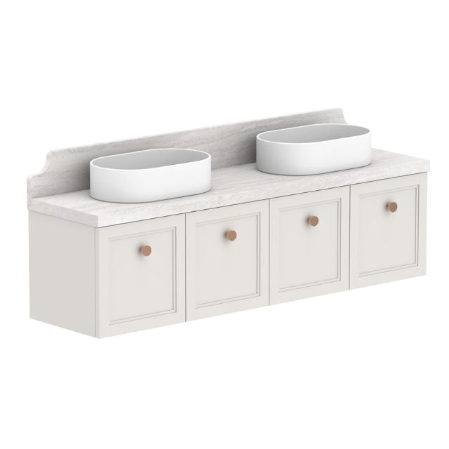 ADP Mabel Wall-Mounted Vanity with Durasein Countertop - Modern Bathroom Sink Cabinet for Small Spaces, Perfect for Apartments & Powder Rooms