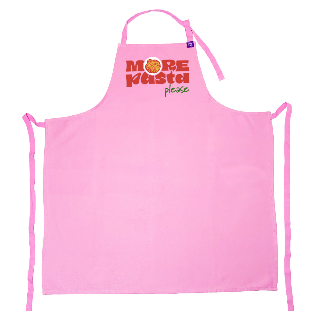 Stylish Pink Apron for Cooking & Baking - More Pasta Please - Perfect for Home Chefs, Kitchen Enthusiasts & Italian Cuisine Lovers