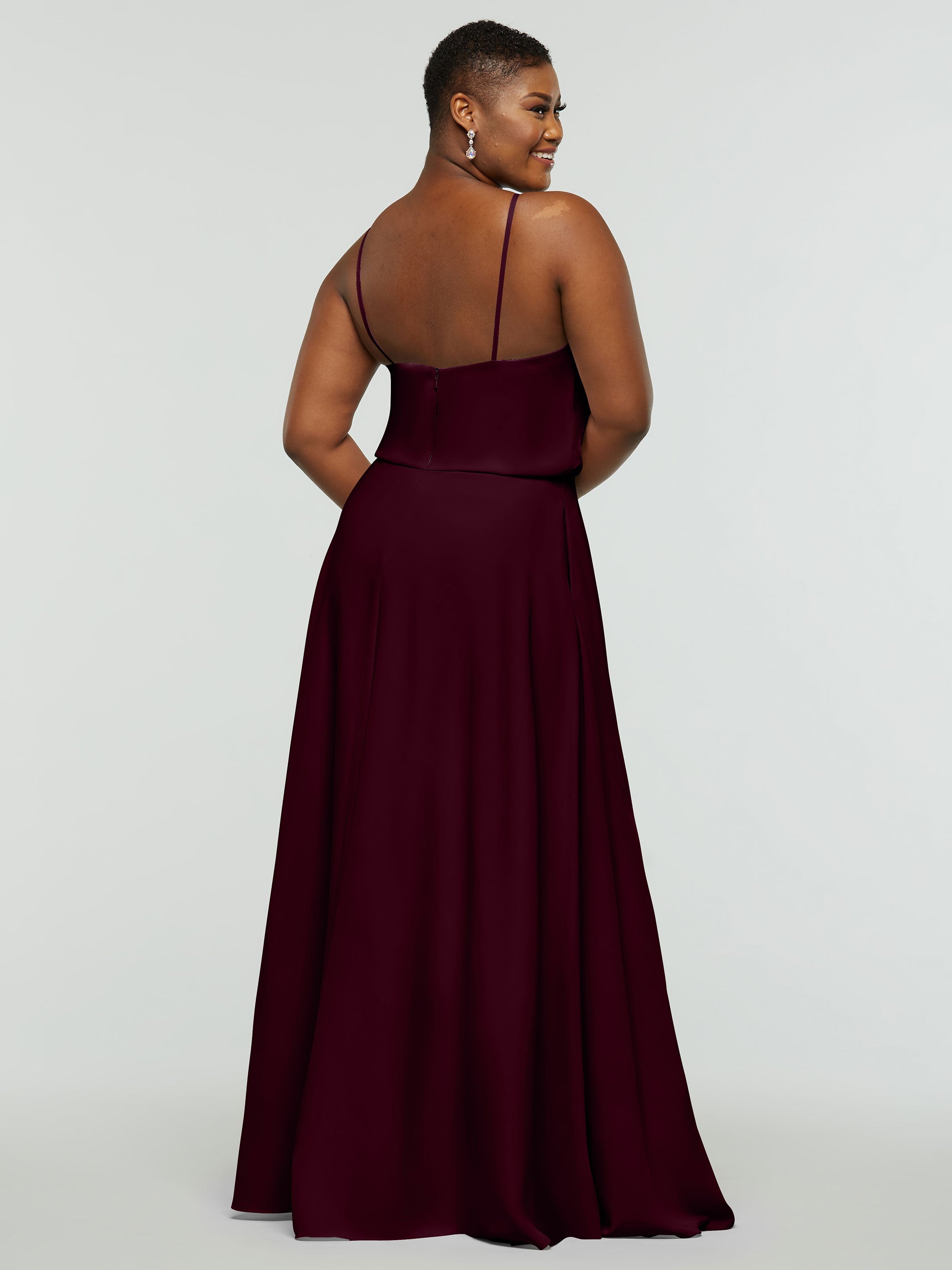 Elegant 83015 Stretch Chiffon A-Line Bridesmaid Dress with Halter Neckline - Perfect for Weddings, Formal Events & Special Occasions