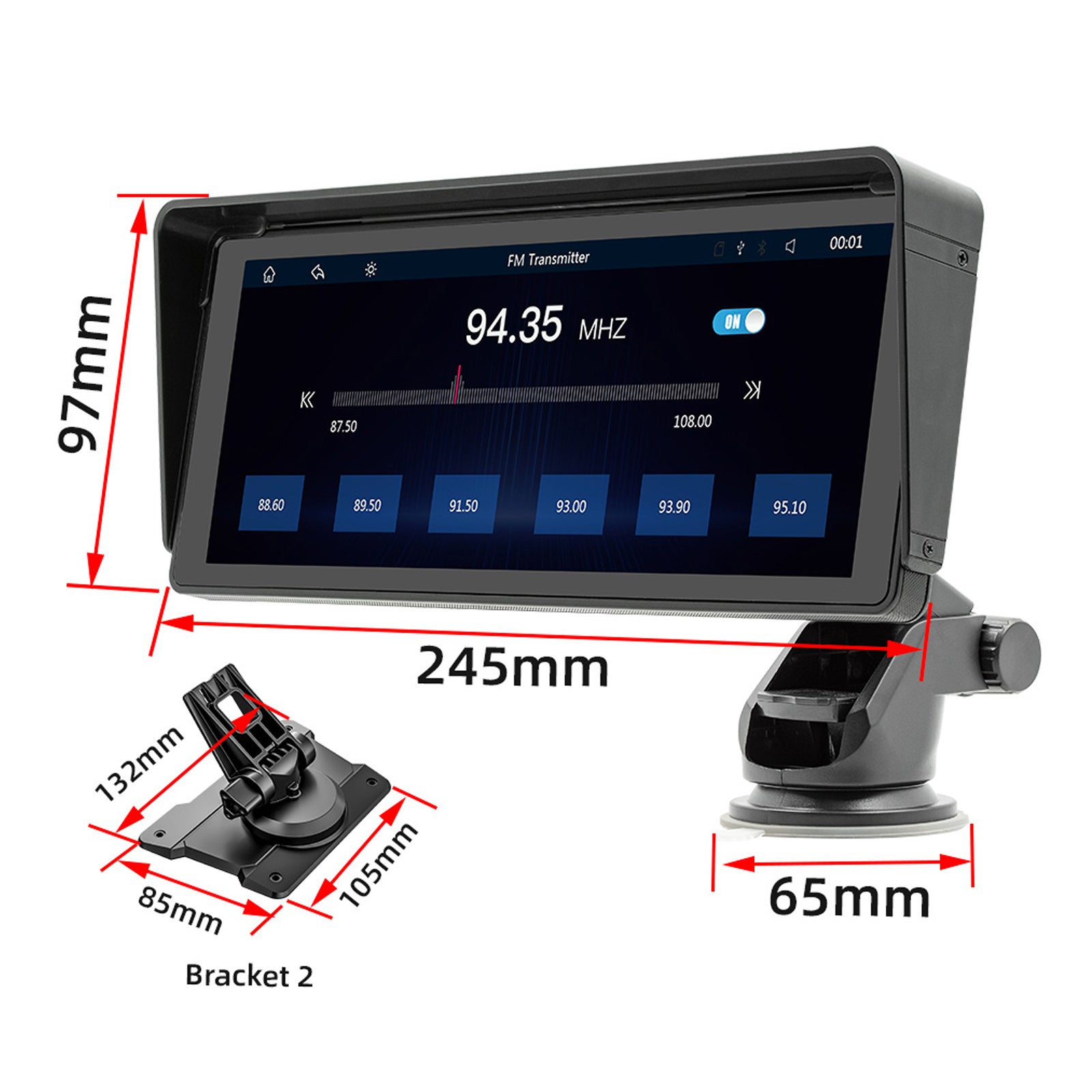 10.26 Car MP5 Player with Bluetooth, FM Transmitter & Wireless CarPlay - 4 LED Backup Camera for Safe Parking | Perfect for Road Trips & Daily Commutes