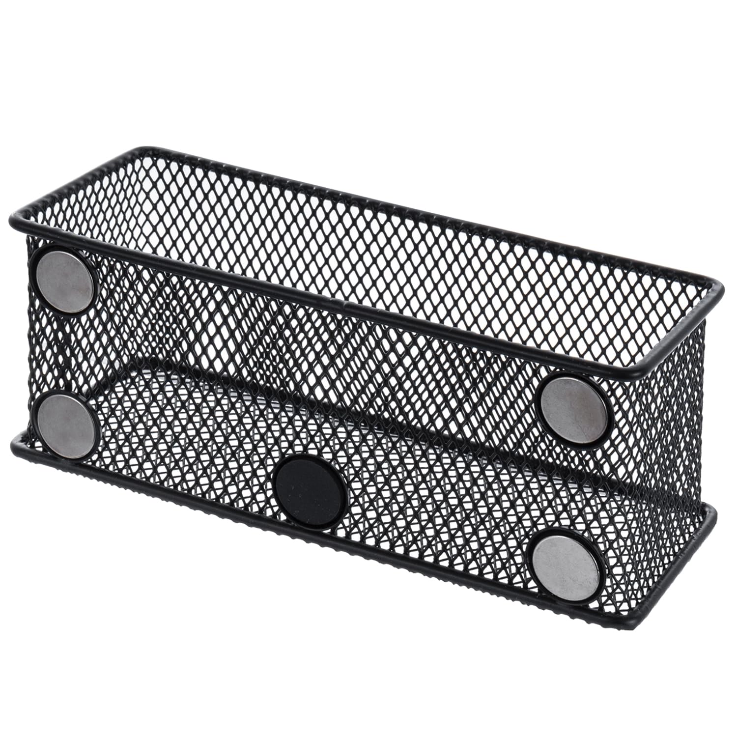 Magnetic Wire Mesh Marker Holder - 3 Pack Black for Whiteboard & Office Desk Organizer | Perfect for Pens & Pencils