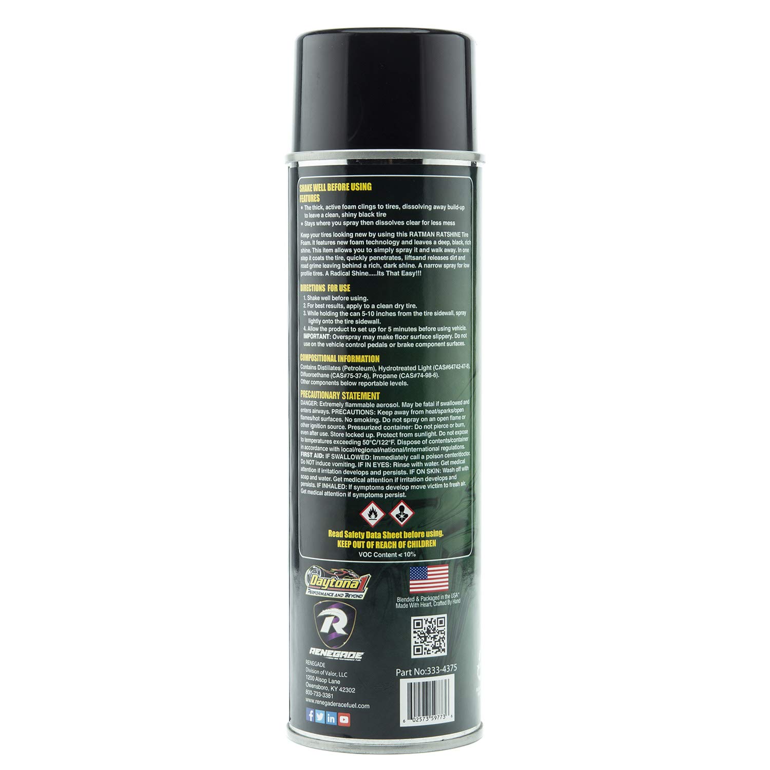 RATMAN Speed Shine Tire Shine Spray - 14.5 Oz (12 Pack) - One Step Tire Cleaner & Protector for Cars, Trucks & Motorcycles - Restores Shine & Prevents Cracking - Perfect for Auto Detailing & Car Wash