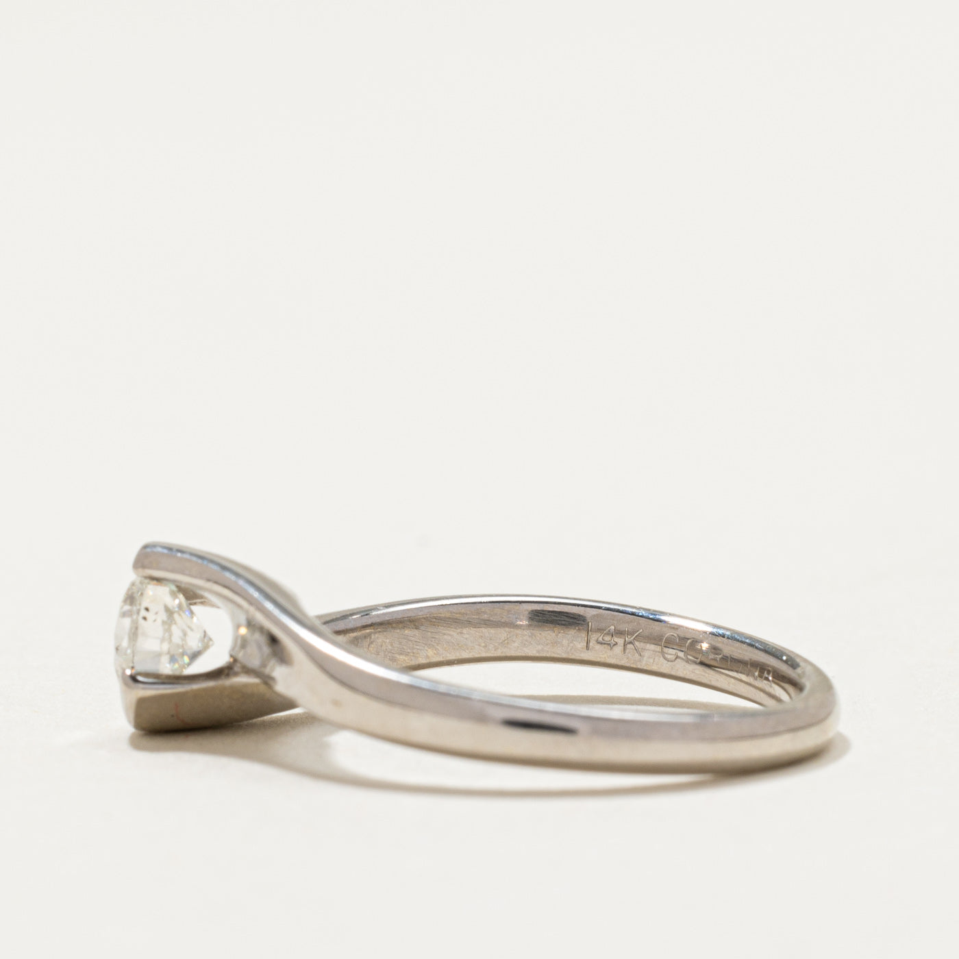0.43ct Semi Bezel Diamond Bypass Engagement Ring - Size 6.5 | Elegant Wedding Band for Proposals, Anniversaries & Special Occasions