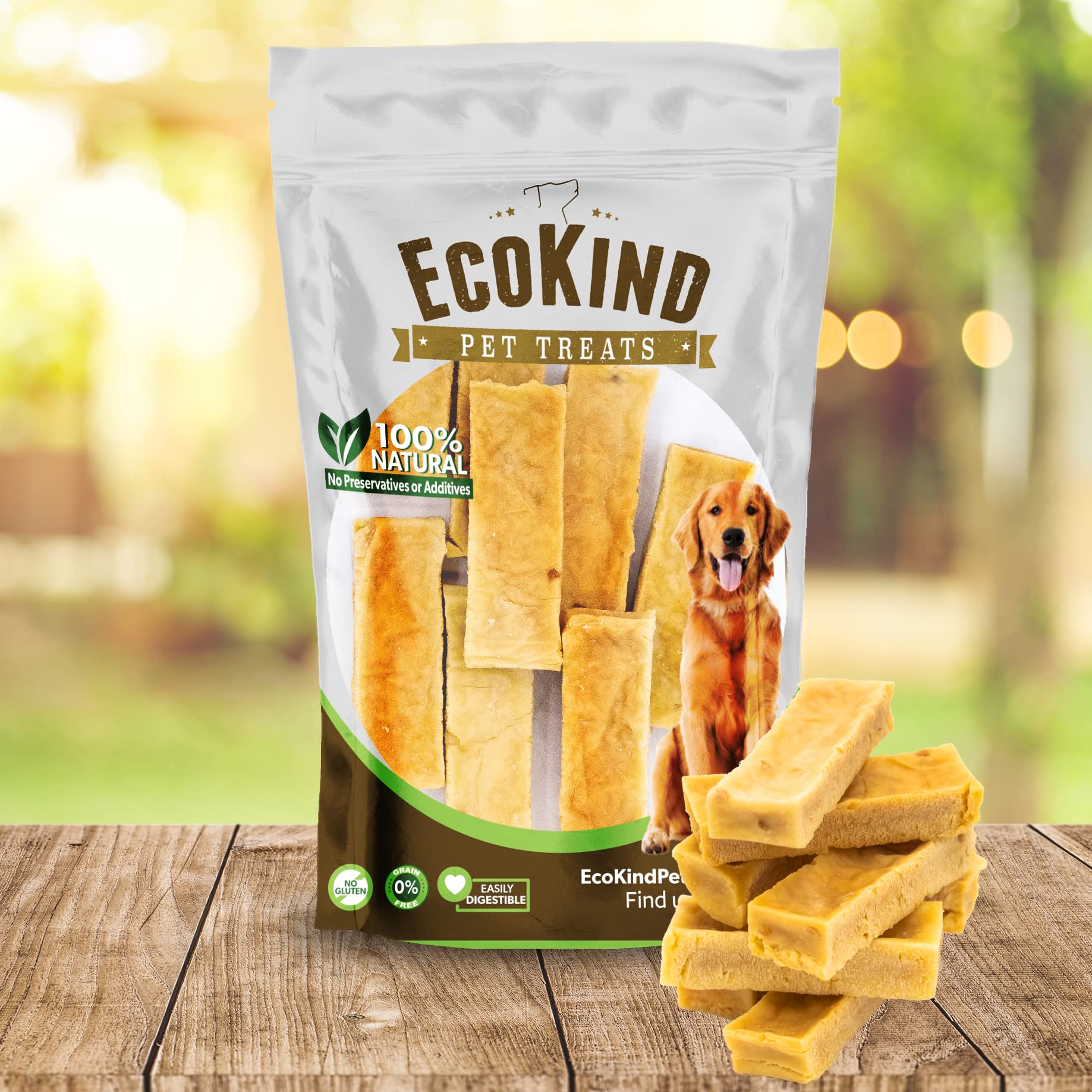 **EcoKind Premium Gold Yak Cheese Himalayan Dog Chews – All-Natural, High-Protein Healthy Dog Treats for Small Dogs, Peanut Butter Flavor (8 Chews) – Perfect for Training, Teething & Dental Health**