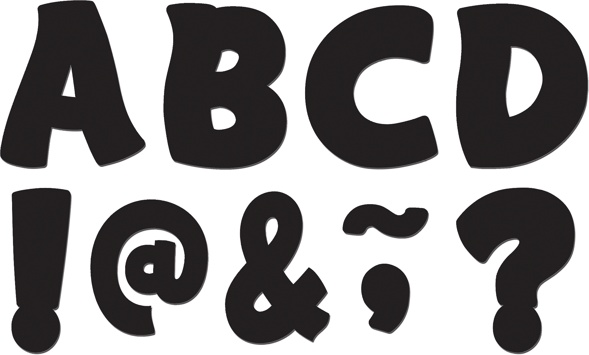 Black Funtastic Font 3 Magnetic Letters for Refrigerator & Whiteboard - Fun Learning Alphabet Set for Kids Classroom & Home Decor