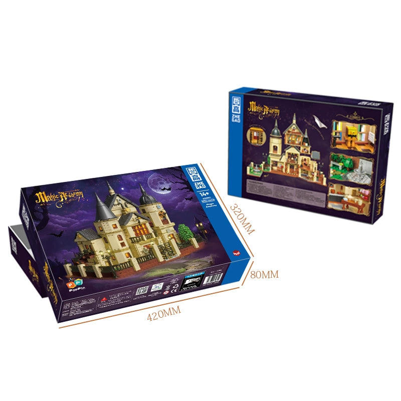 ZHEGAO 613004 Magic Academy Micro Building Blocks Set - 2925 PCS Creative Bricks for Kids & Adults, Perfect for STEM Learning, DIY Craft, and Collectible Display
