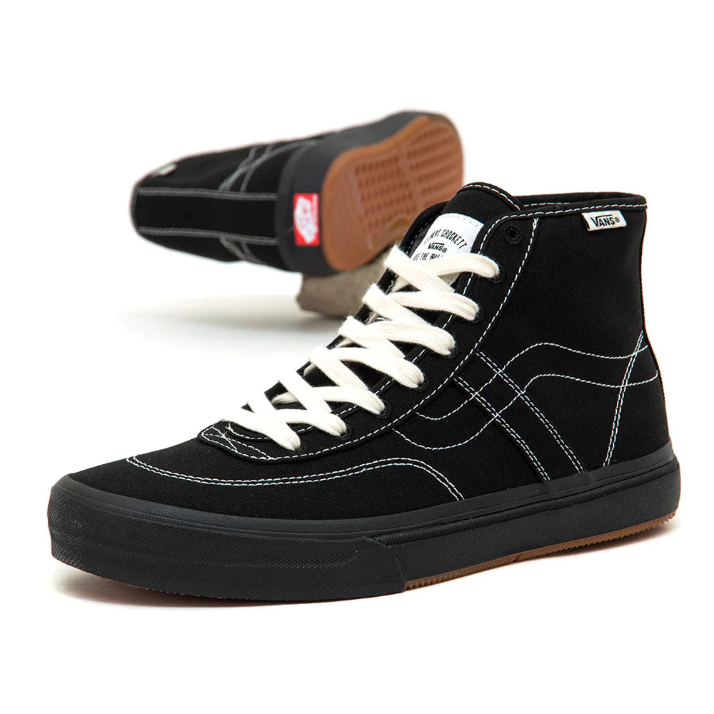 VANS Women's Crockett High Decon Shoes - Black/White Skateboarding Sneakers for Casual Wear & Street Fashion