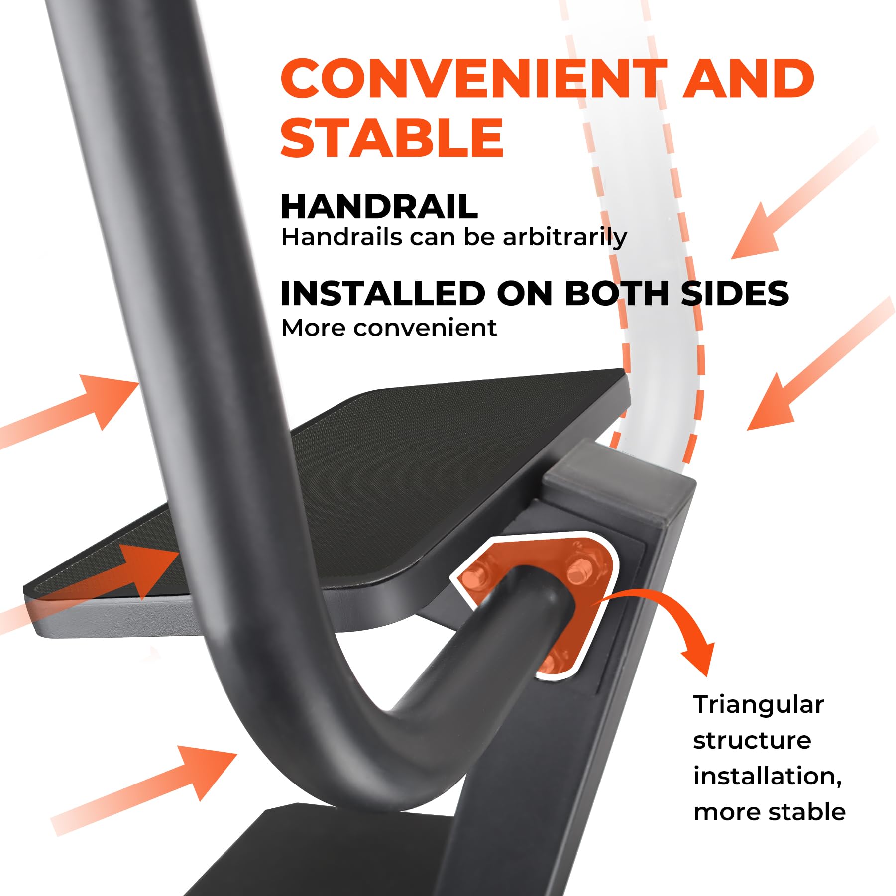 Heavy Duty 3 Step Boat Trailer Ladder - 400 LB Capacity with Non-Slip Surface & Sturdy Handle - Universal Fit for Bass Boats, Pontoon Boats & Trailers - Perfect for Easy Boarding & Safe Water Access