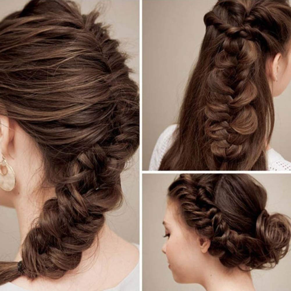 5-Piece Hair Bun Maker Set - Magic Pull Hair Hook, Needle Stick & Fishtail Coil Comb for Women | Easy Hairstyling Accessories for Ponytails, Buns & Braids (Perfect for Home, Salon & Travel)
