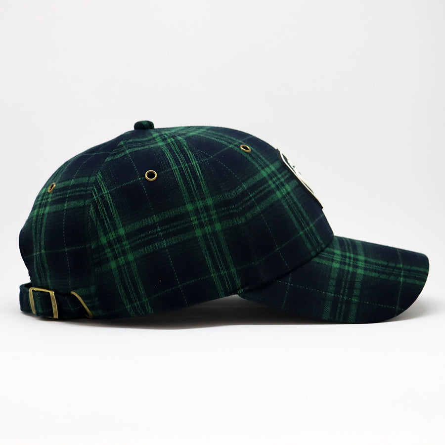 VT Shield Logo Green Tartan Plaid Snapback Hat - Stylish Adjustable Baseball Cap for Men & Women - Perfect for Outdoor Sports, Casual Wear & Street Fashion