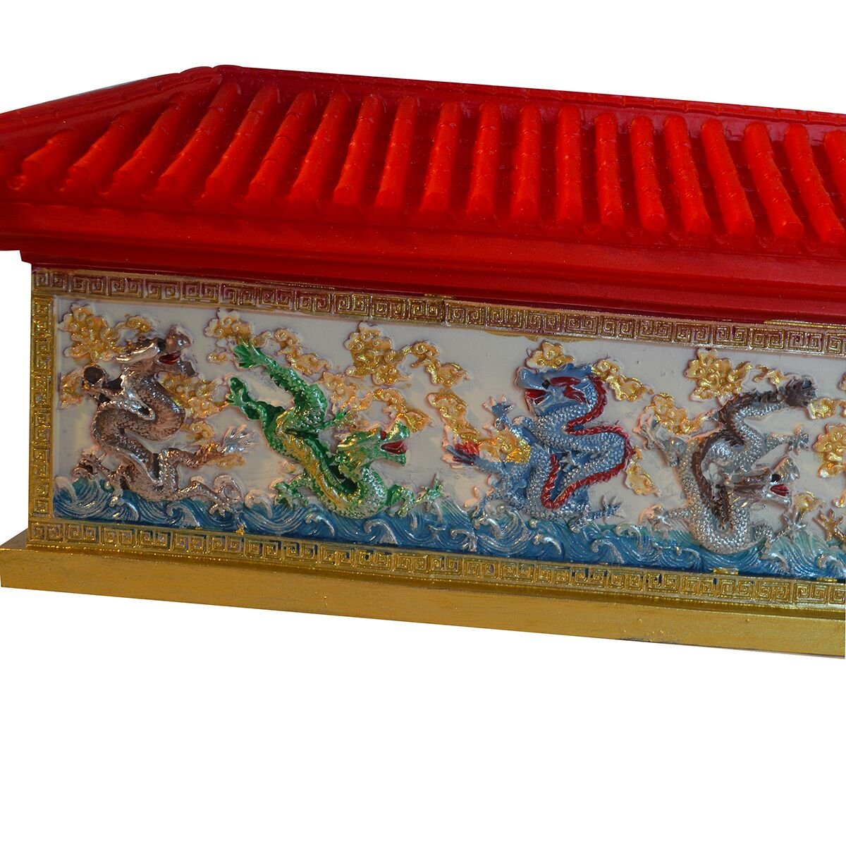 Feng Shui Nine Dragon Plaque with Red String Bracelet W1715 - Chinese Good Luck Charm for Home Office Decor & Protection