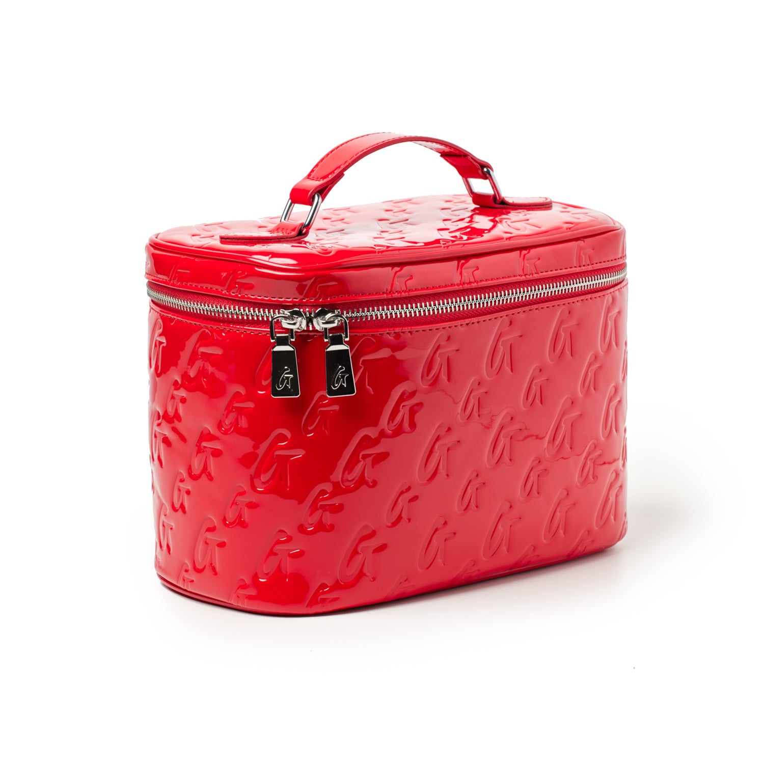 Large Monogram Toiletry Bag with Mirror - Red | Travel Cosmetic Organizer for Women & Men | Perfect for Gym, Vacation & Weekend Getaways