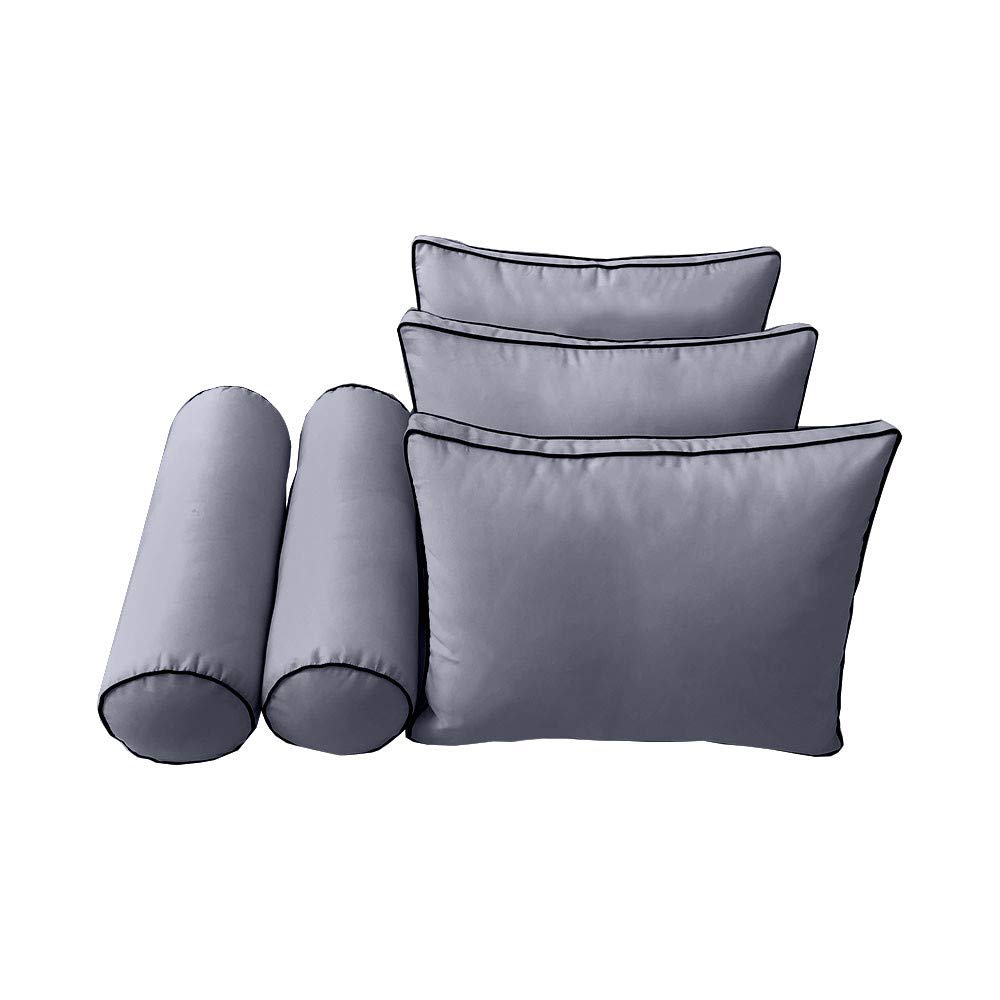 Prolinemax Outdoor Style 3 Twin-XL Daybed Mattress Cover with Contrast Trim - Fitted Bolster Pillow Case Sheet AD001 | Perfect for Patio Furniture, Sunroom Decor & Guest Bedding