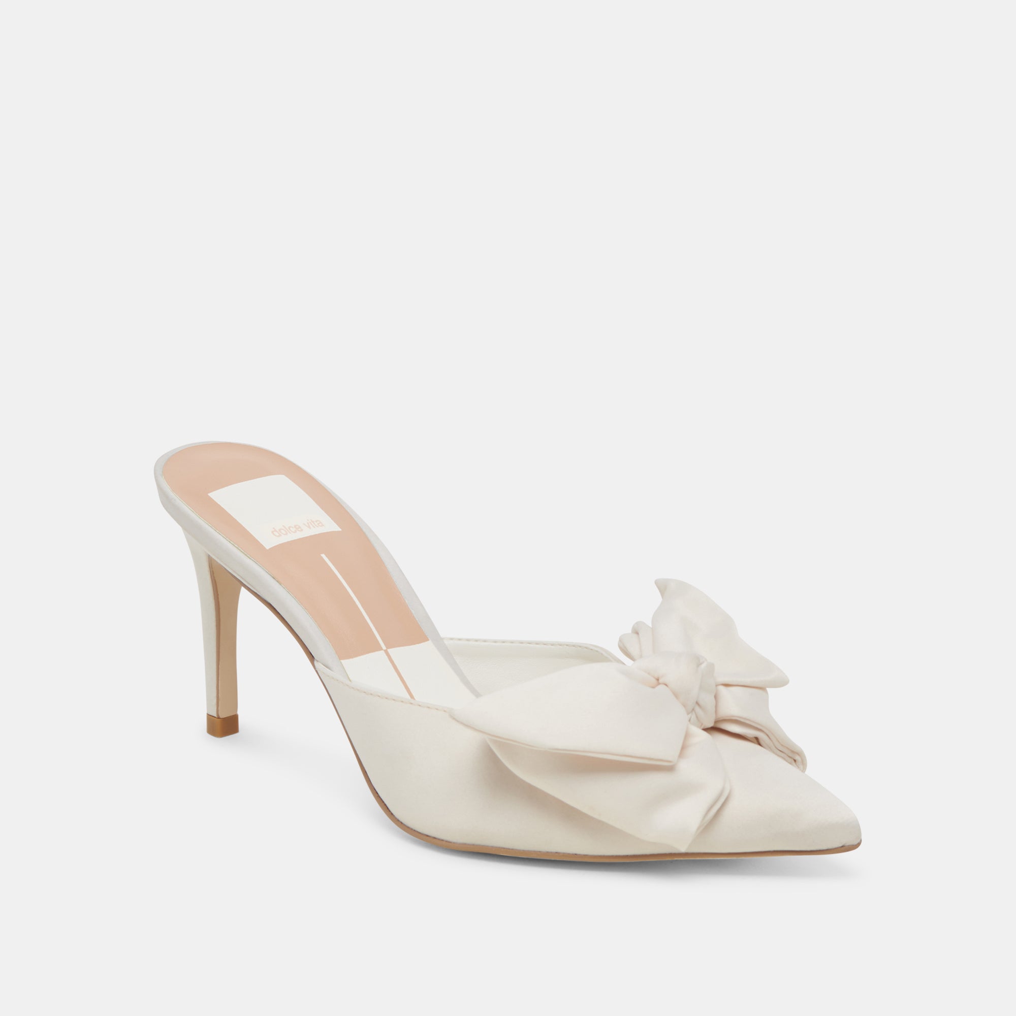 KAYLI Women's White Satin High Heels - Elegant Pointed Toe Pumps for Party, Wedding & Evening Wear