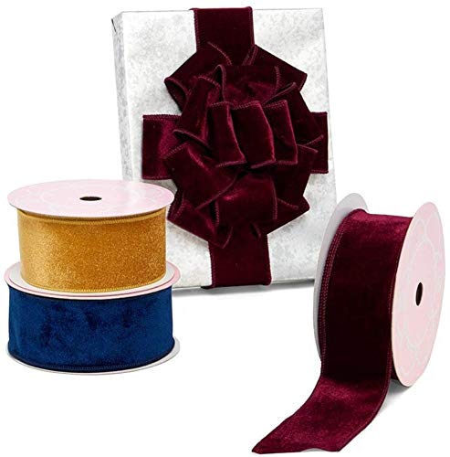 Premium Red Velvet Wired Ribbon 2.5