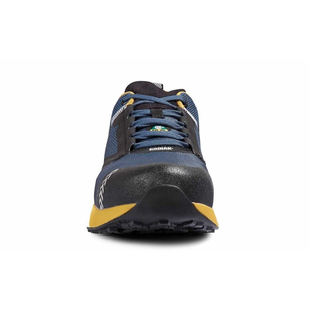 Kodiak Quicktrail Men's Composite Toe Work Safety Athletic Shoes - Lightweight & Slip-Resistant for Construction & Outdoor Work (Navy/Gold) | Perfect for Job Sites, Hiking & Industrial Environments