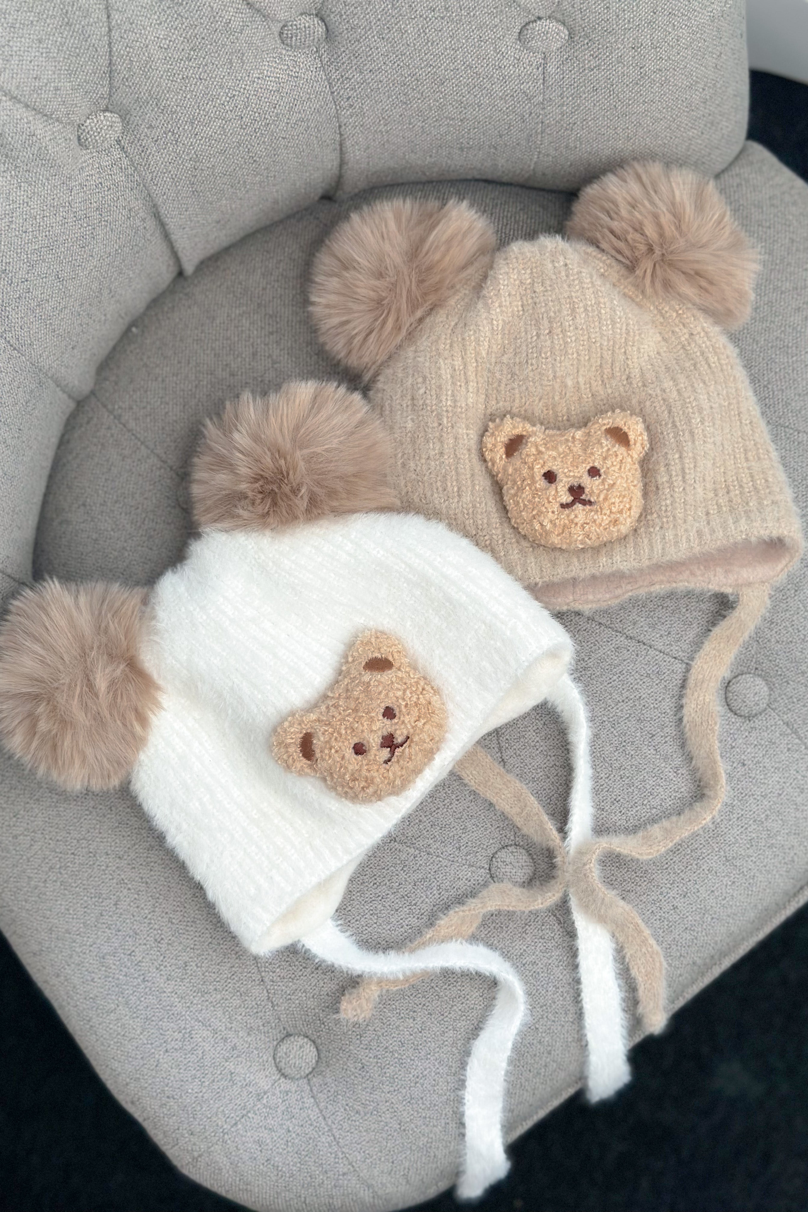 Soft Cashmere Faux Fur Pom Pom Teddy Hat for Women - Winter Beanie for Cold Weather, Outdoor Activities & Fashion Accessory