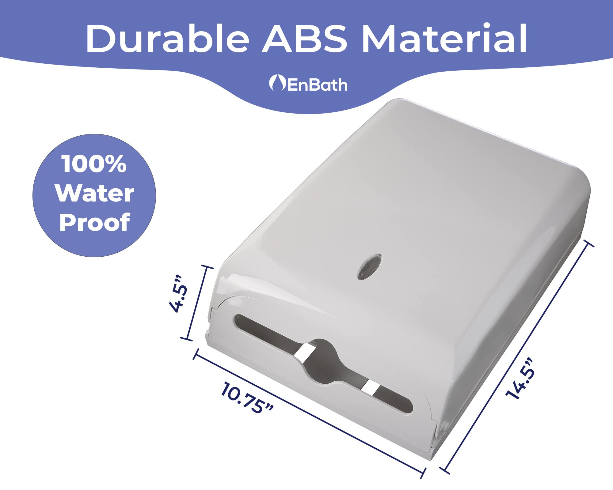 Commercial Paper Towel Dispenser Wall Mount - Holds 500 Multifold, Trifold, Z Fold & C Fold Hand Towels for Bathroom, Restroom, Office, Shop or Home (White) | Heavy-Duty & Hygienic Solution for Public Washrooms, Restaurants & Commercial Spaces