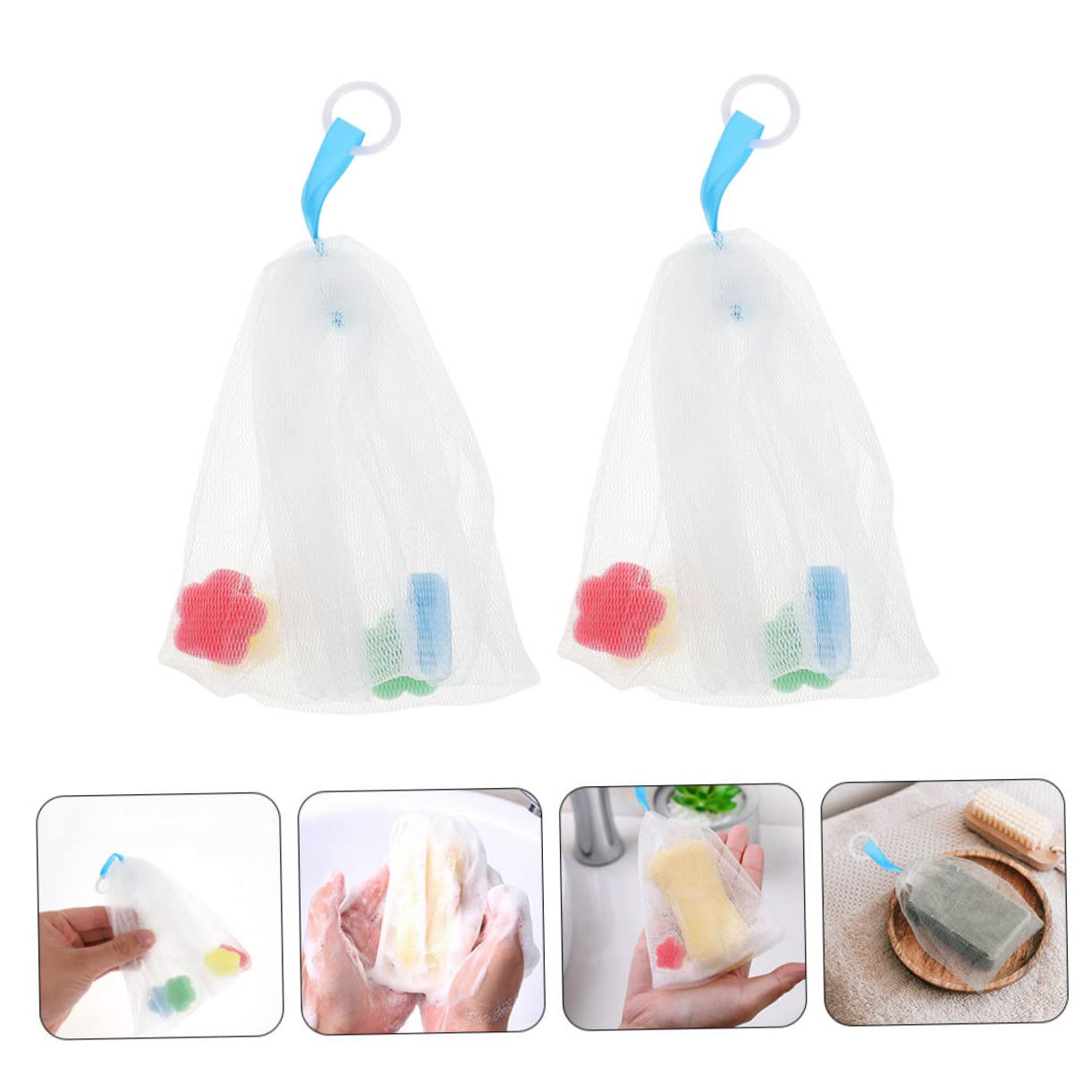 NOLITOY 2-Pack Soap Saver Bags for Face Wash - Reusable Foaming Mesh Pouches for Cleansing & Travel - Perfect for Shower, Travel, and Daily Skincare Routine