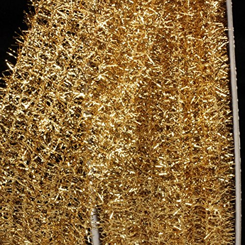 Gold Fuzzy Open Weave Wired Craft Ribbon - 2.25 Inch x 20 Yards for DIY Gift Wrapping, Holiday Decorations & Scrapbooking Projects