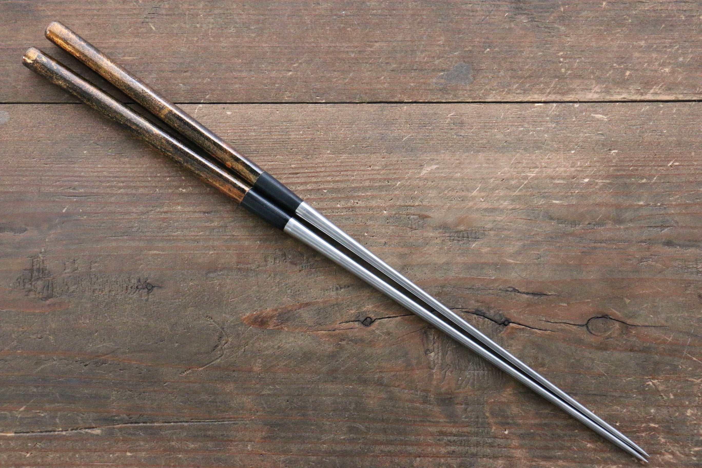 Premium Japanese Moribashi Cooking Chopsticks - 180mm Black & Gold Splash Design - Perfect for Sushi, Ramen, Stir Fry & Asian Cuisine