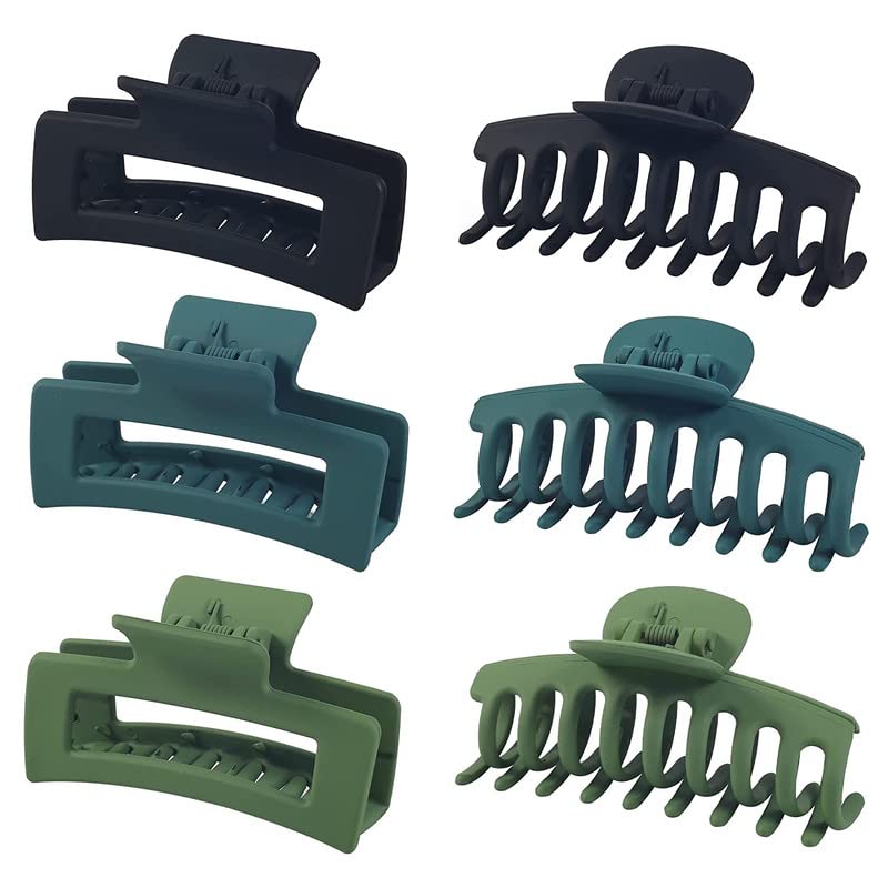 FAMEZA 6-Pack 3.5 Inch Large Hair Claw Clips for Thick & Thin Hair - Strong Hold Hair Clips for Women & Girls - Perfect for Ponytails, Buns & Everyday Hairstyles