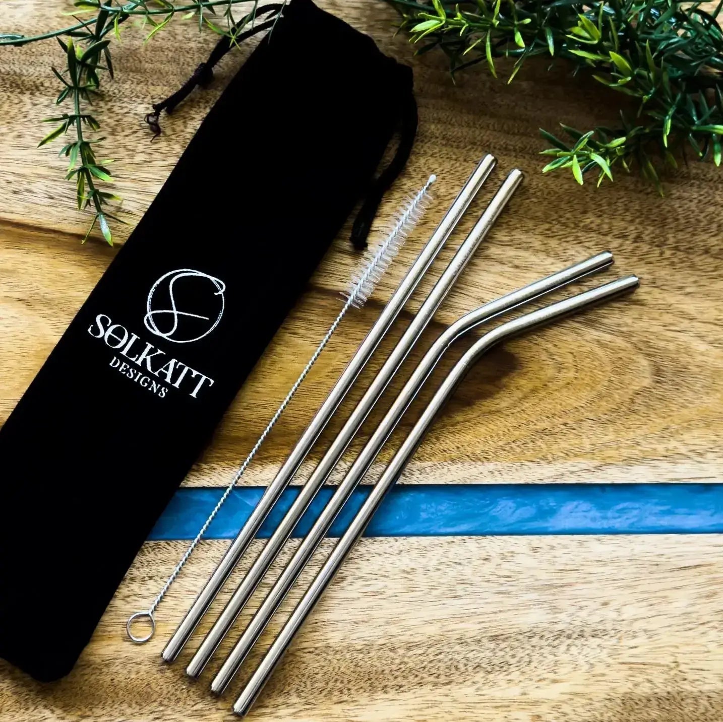 Eco-Friendly Reusable Stainless Steel Straw Set with Cleaning Brush - Perfect for Smoothies, Iced Coffee & Travel - BPA Free, Dishwasher Safe