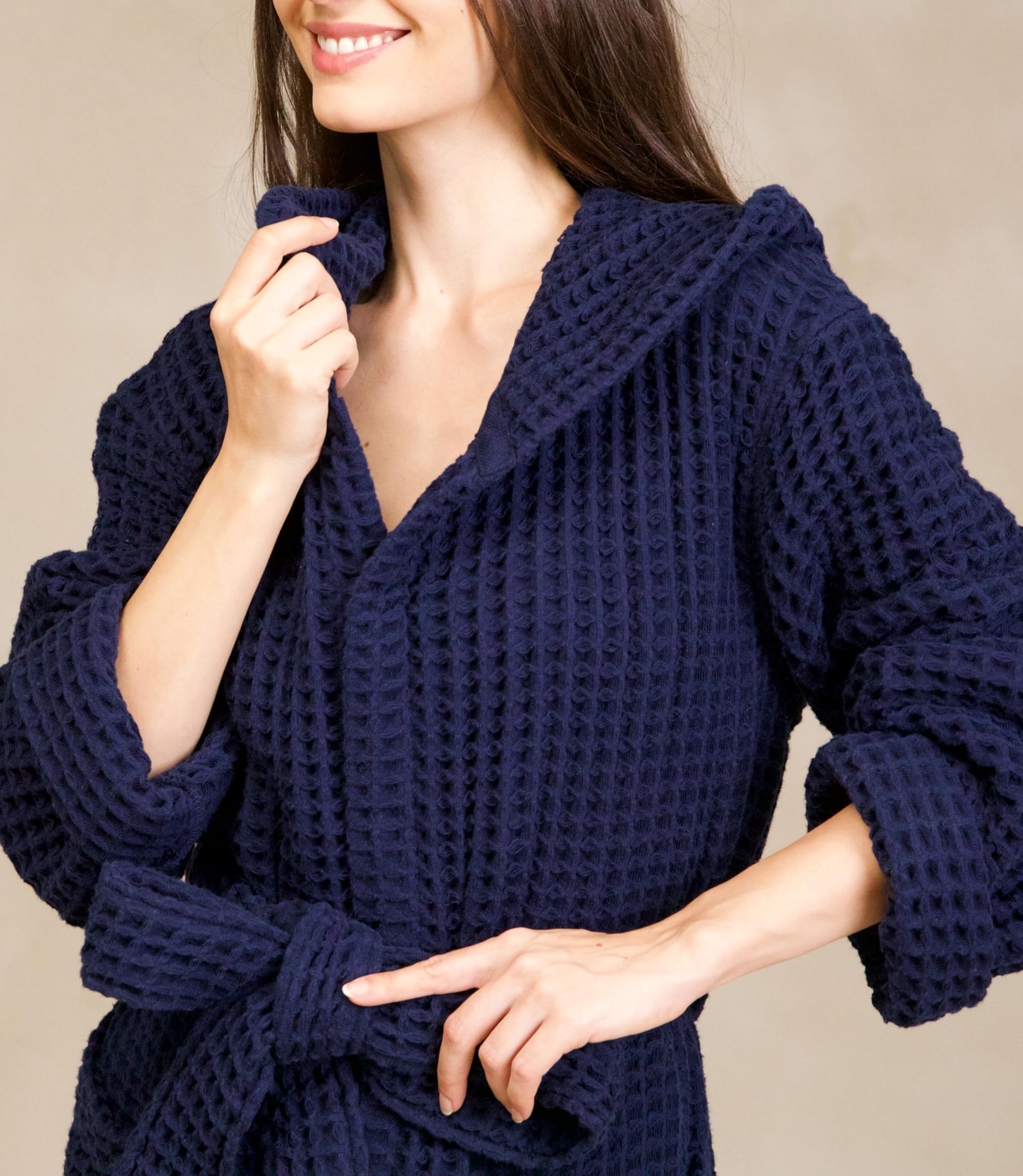 Premium Unisex Hooded Bathrobe - Japanese Cotton Waffle Weave with Silk Infusion for Luxury Spa & Hotel Experience | Perfect for Home Relaxation, Spa Days & Resort Getaways