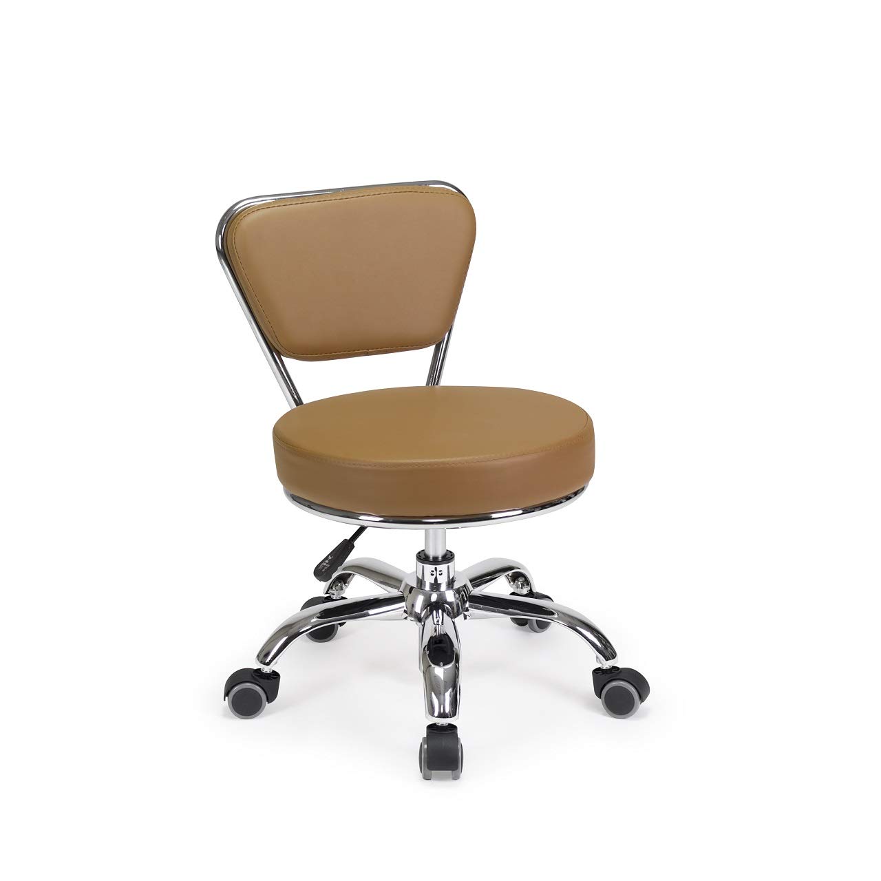**MAYAKOBA Dayton Adjustable Height Rolling Bathroom Seat (Cappuccino) – Pneumatic Shower Stool 13
