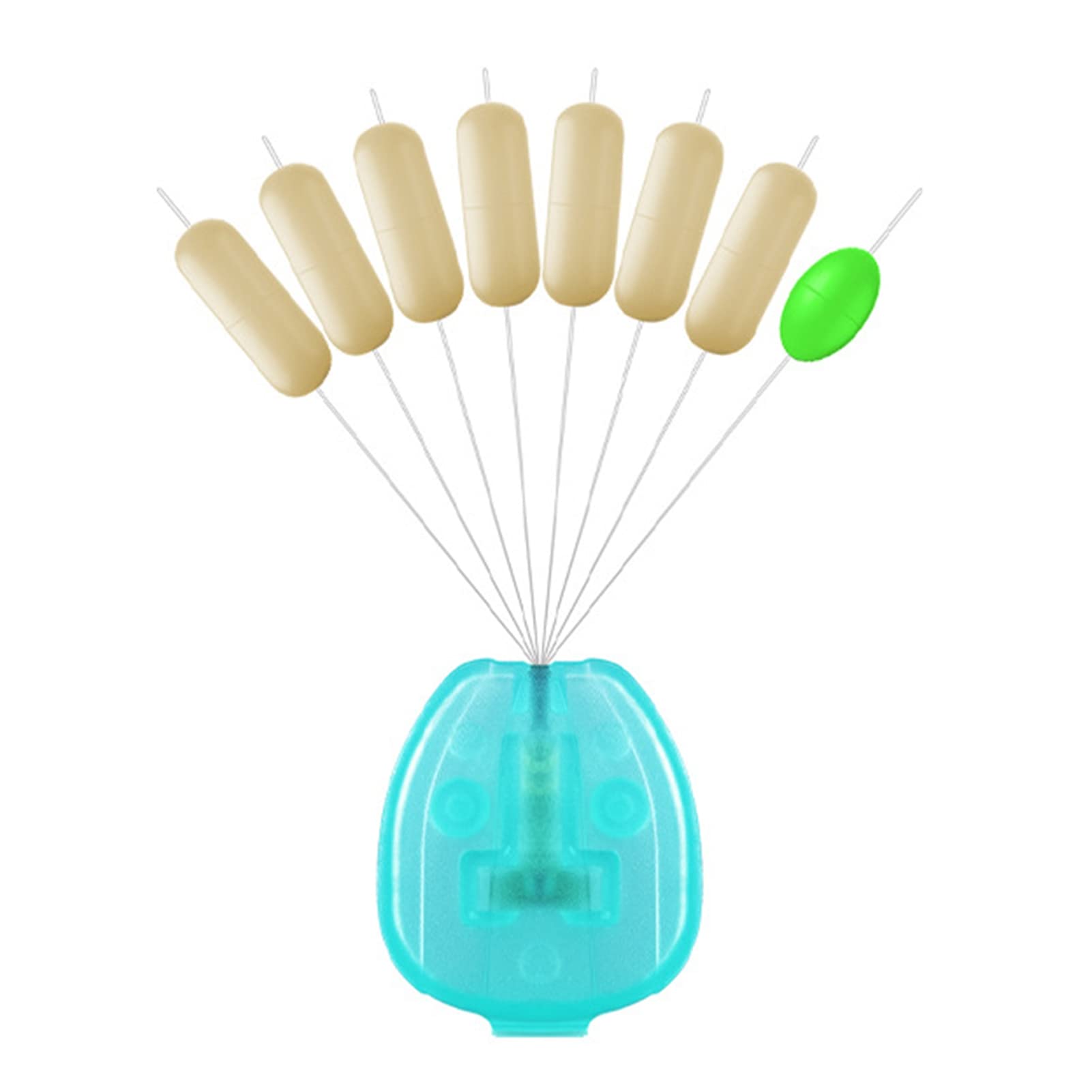 Kasituny 50Pcs High Elasticity Fishing Float Stoppers - Portable Oval Space Bean Fishing Gear Accessories for Rods | Perfect for Freshwater, Saltwater & Ice Fishing Trips