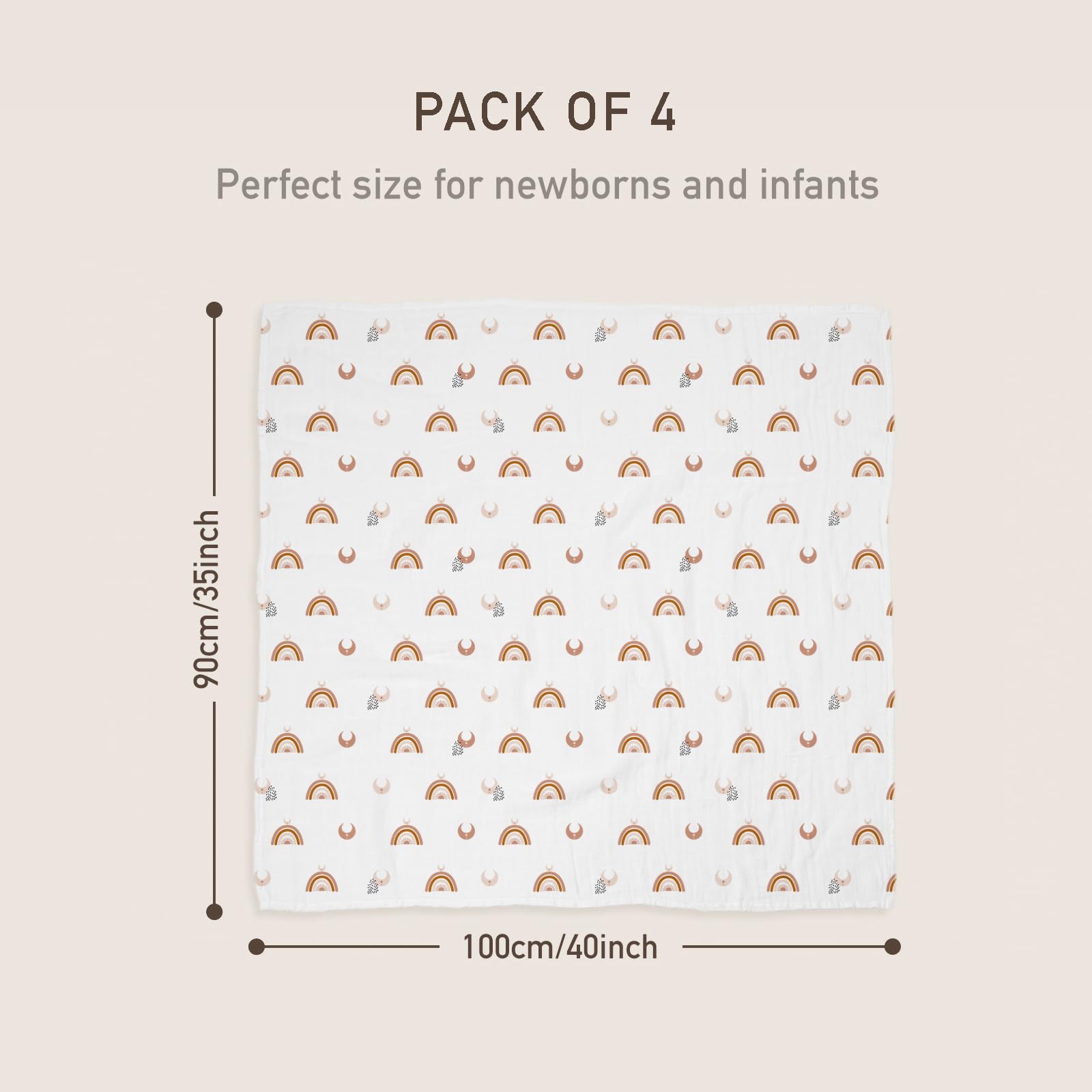 GLLQUEN 4-Pack Muslin Swaddle Blankets for Babies - 35