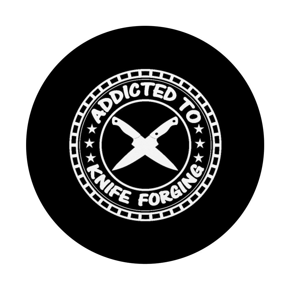 Handmade Fire Forged Knife - Perfect Gift for Knife Makers & Bladesmiths | Blacksmith Crafted PopSockets PopGrip - Swappable Phone & Tablet Grip for Outdoor Enthusiasts & DIY Craftsmen